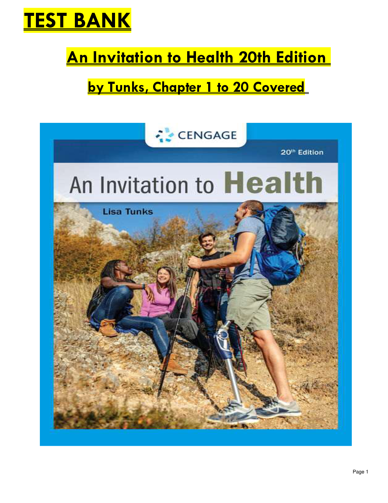 An Invitation to Health, 20th Edition Test Bank