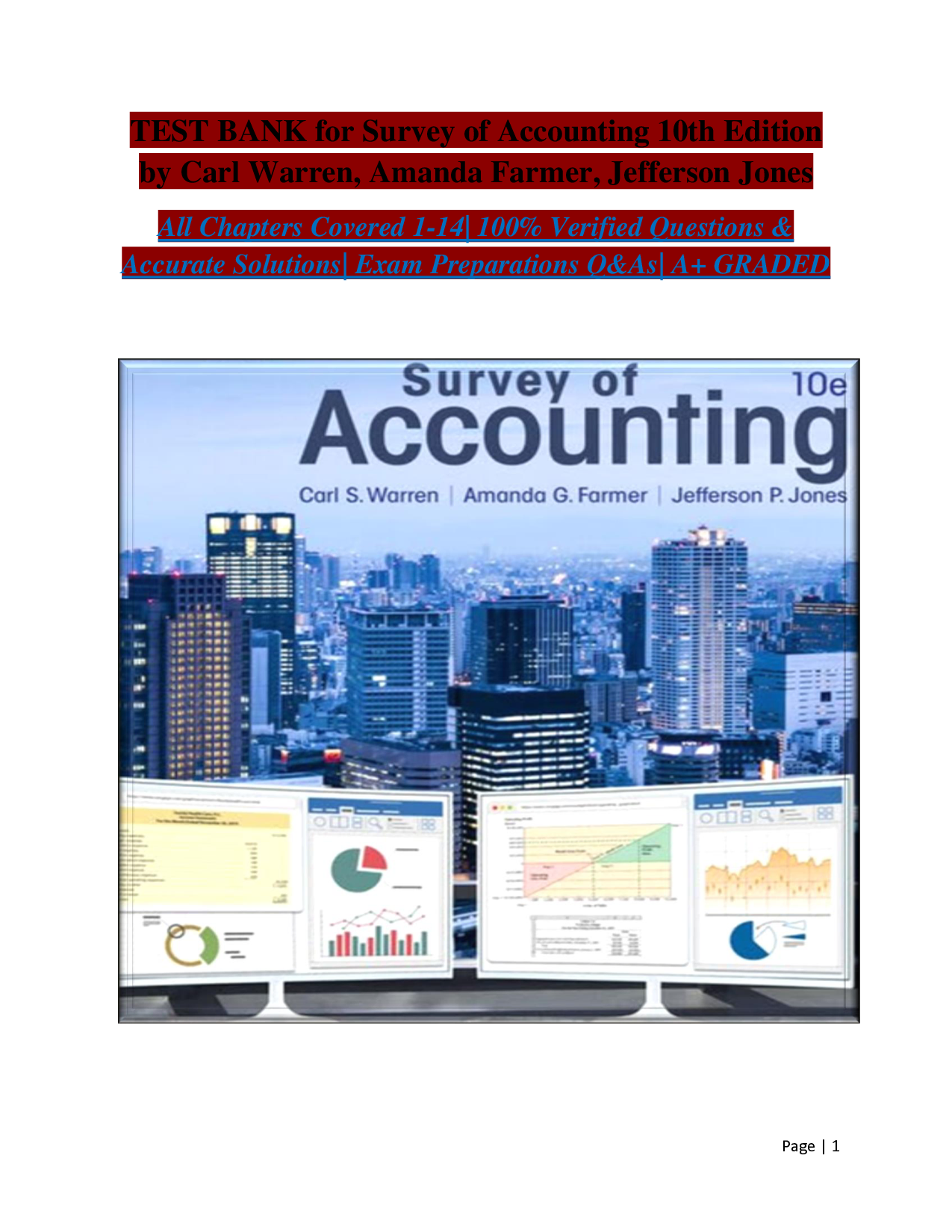 Survey of Accounting, 10th Edition Test Bank