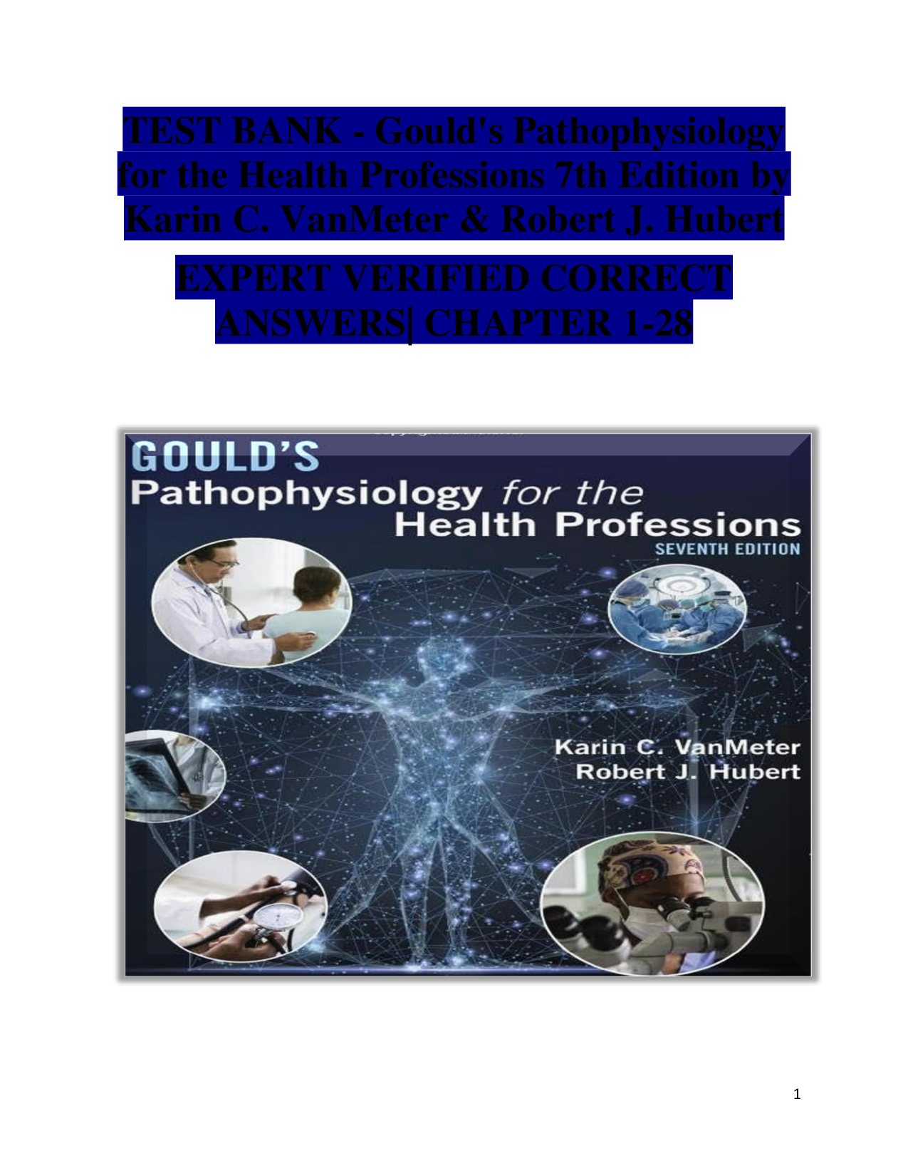 Gould's Pathophysiology for the Health Professions, 7th Edition Test Bank