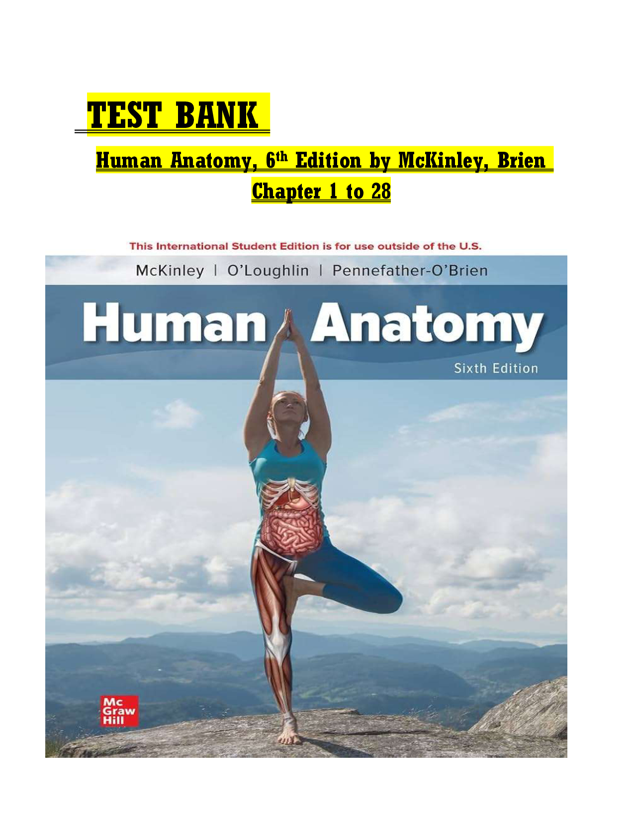 Human Anatomy, 6th Edition by McKinley Test Bank