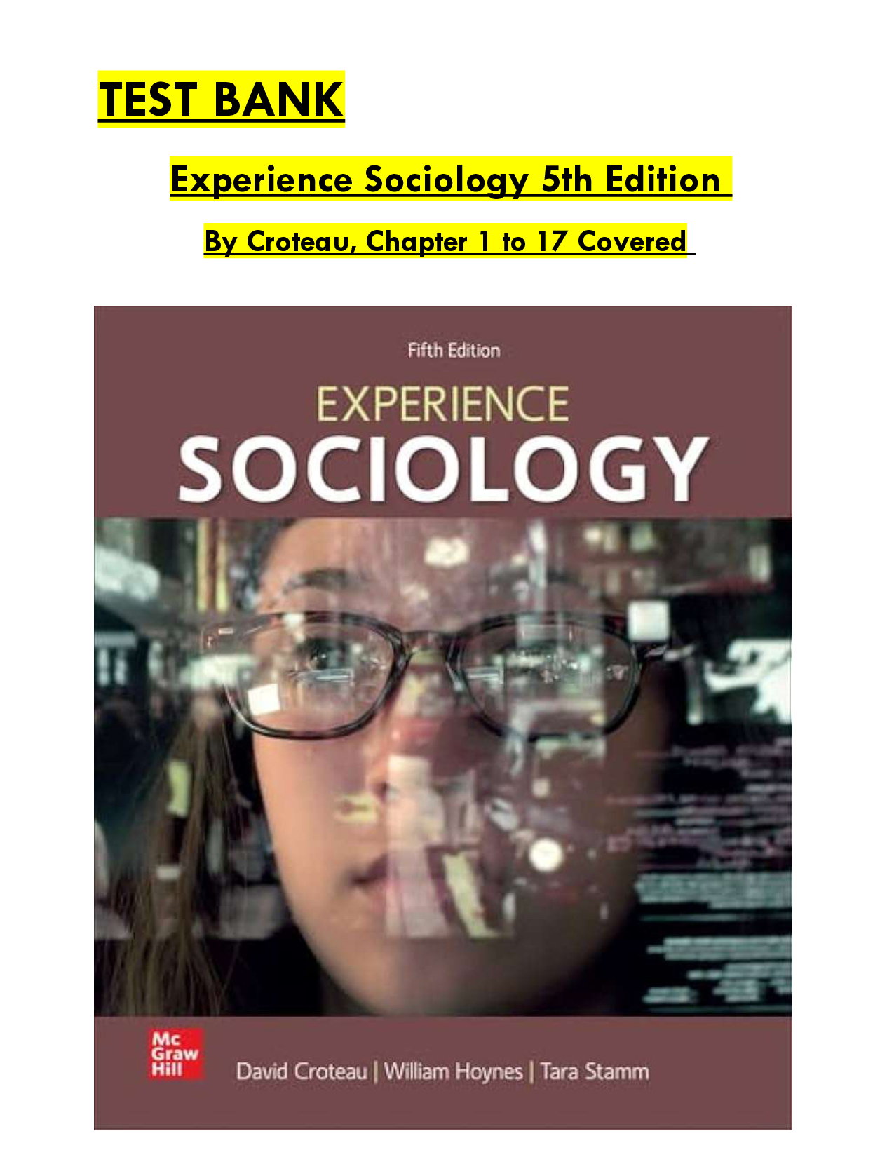 Experience Sociology, 5th Edition Test Bank