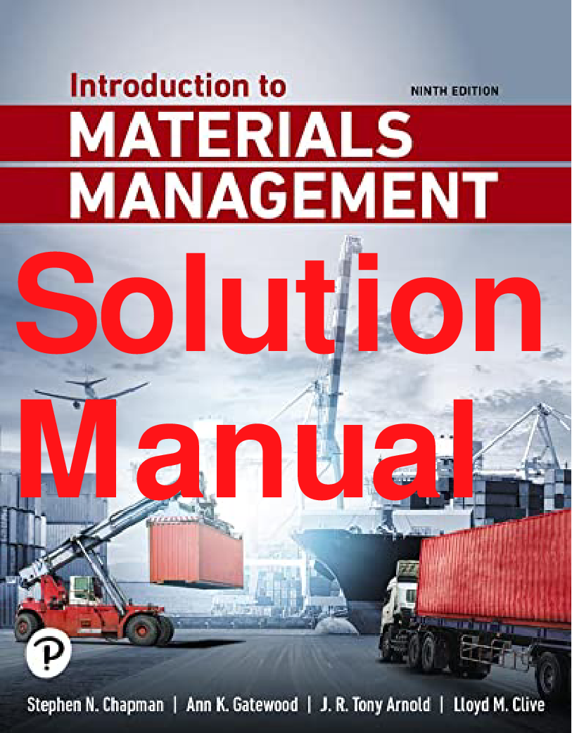 Introduction to Materials Management, 9th Edition Solutions Manual