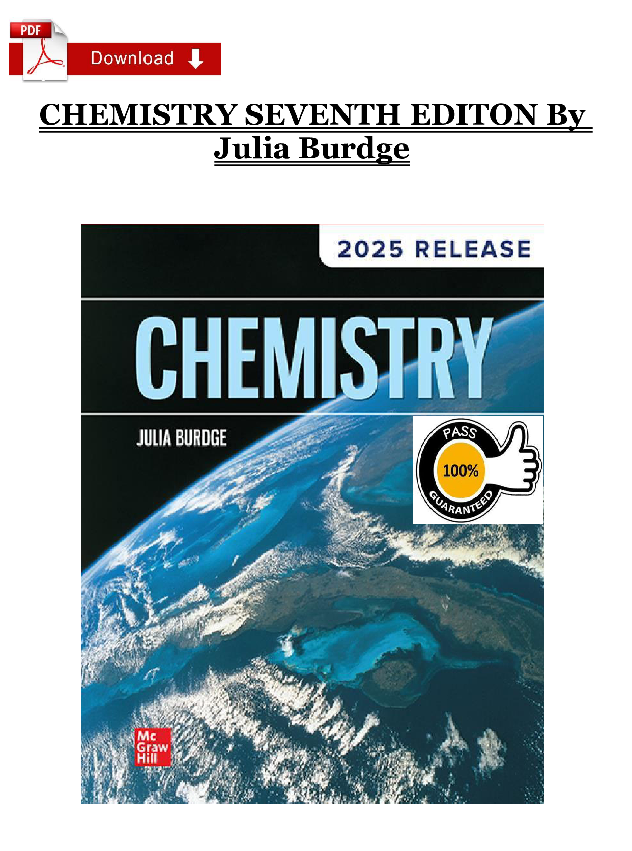 Chemistry, 7th Edition by Julia Burdge Test Bank