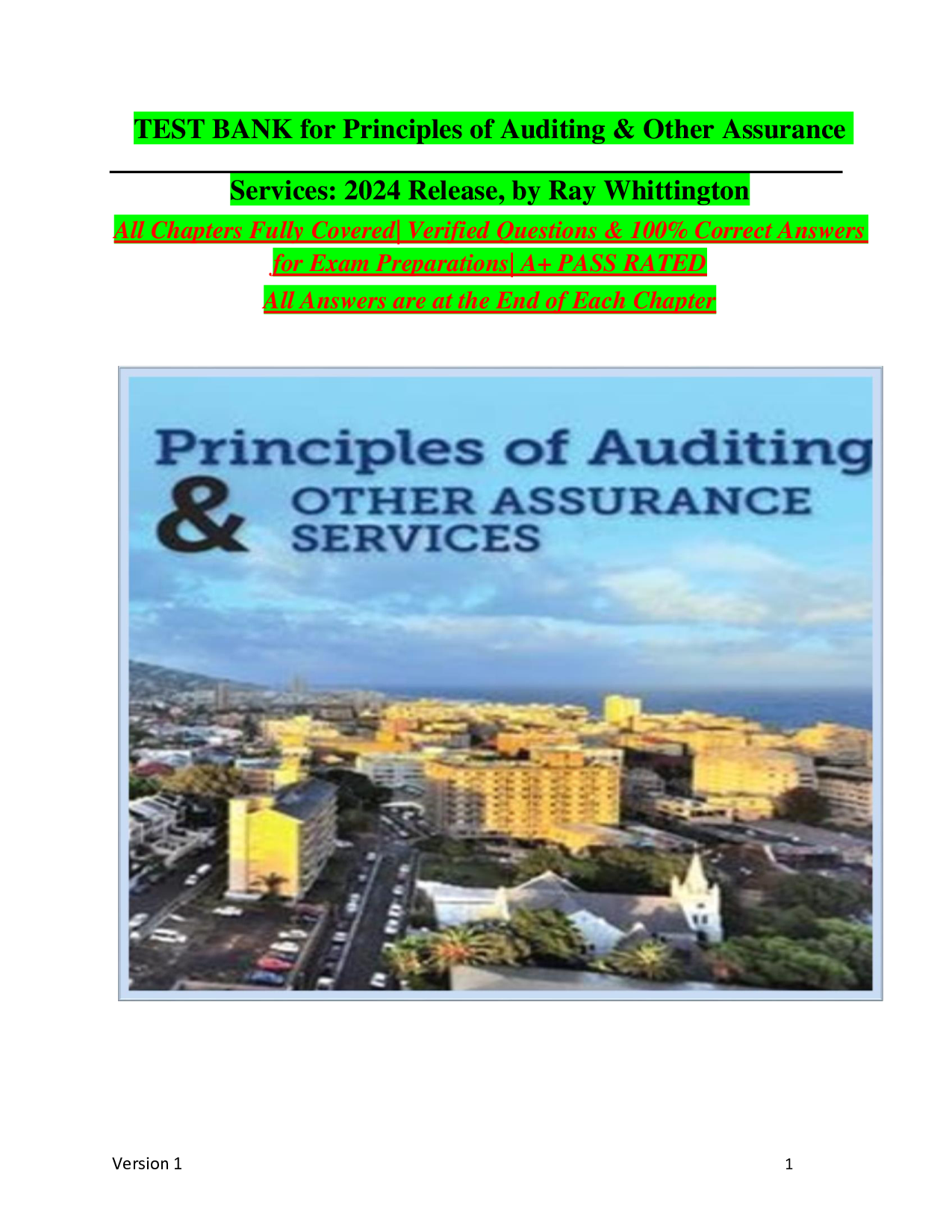 Principles of Auditing & Other Assurance Services, 2024 Release Test Bank
