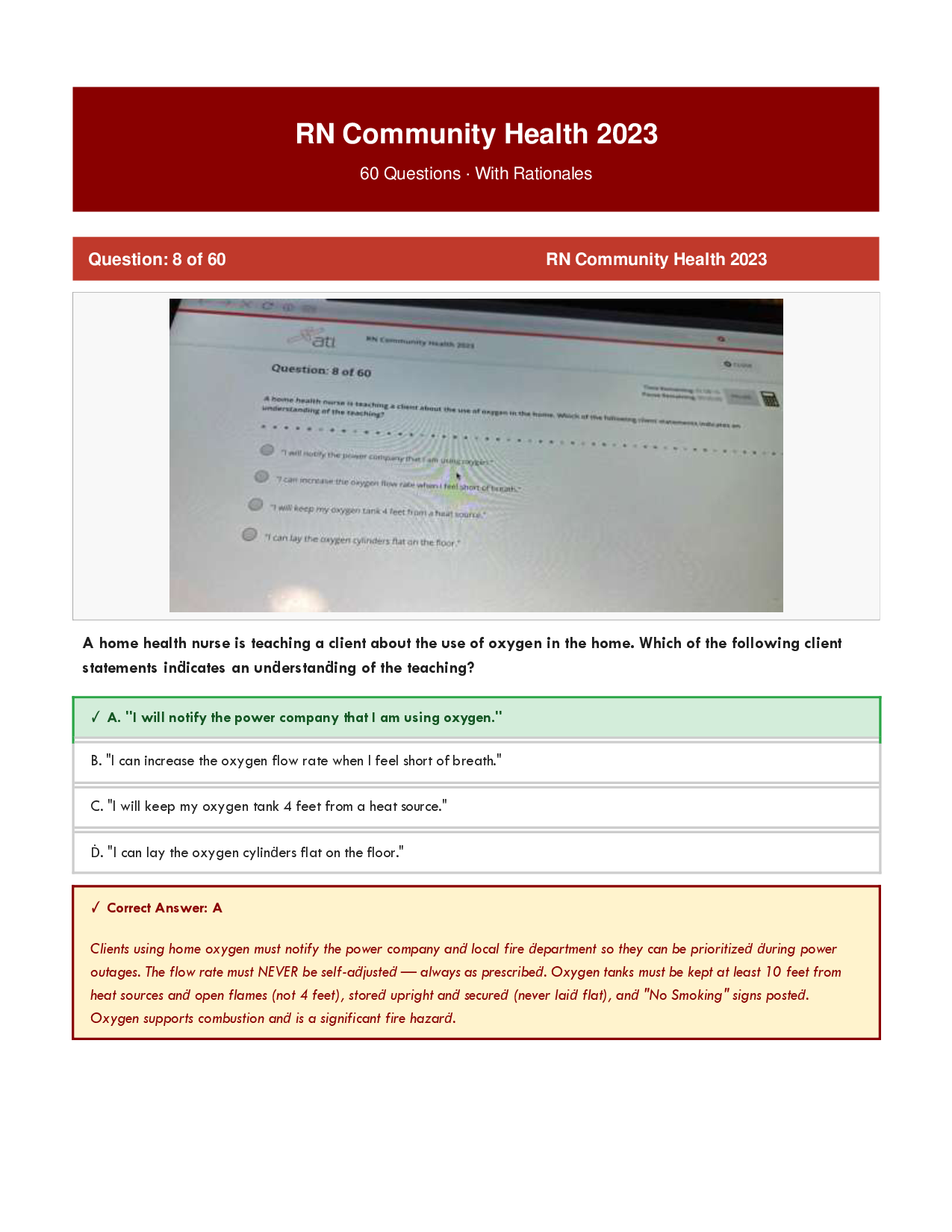 RN Community Health Nursing 2023 Practice Questions