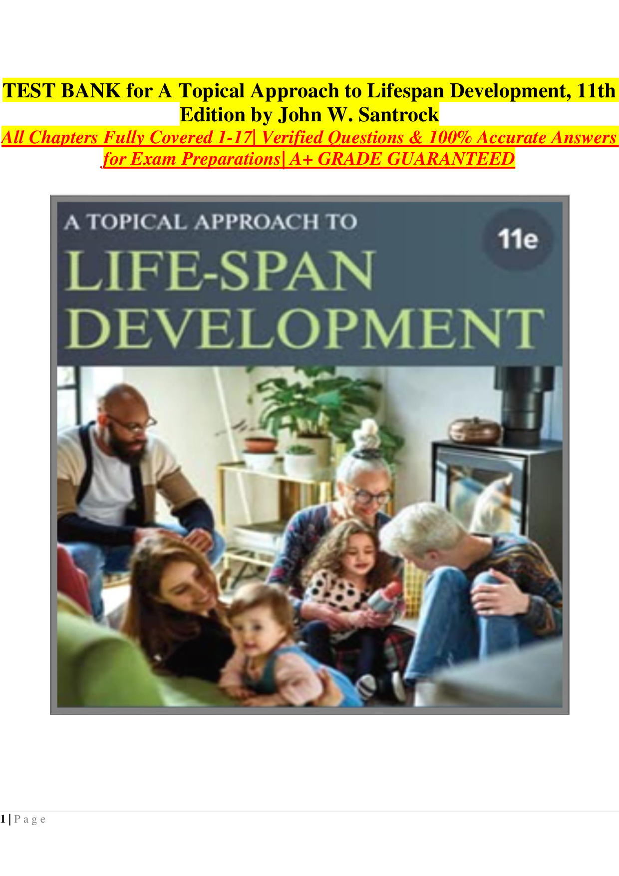 A Topical Approach to Lifespan Development, 11th Edition Test Bank