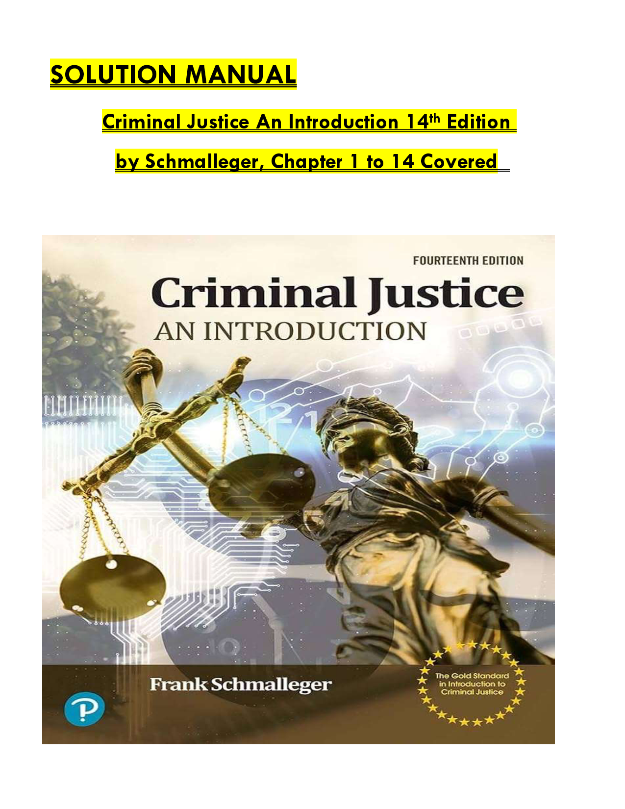 Criminal Justice: An Introduction, 14th Edition Solution Manual