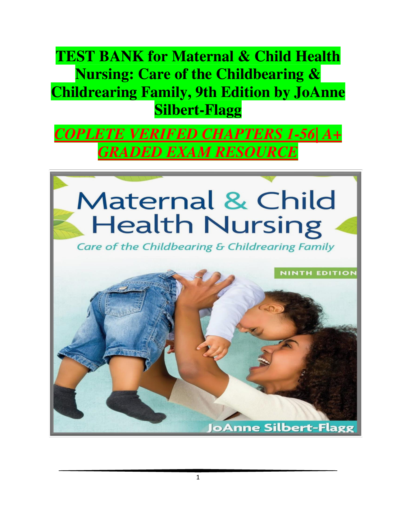 Maternal & Child Health Nursing, 9th Edition Test Bank