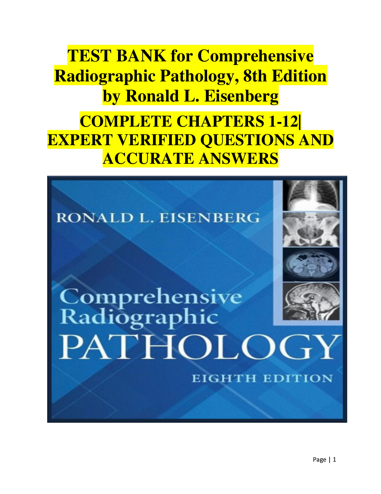 Comprehensive Radiographic Pathology, 8th Edition Test Bank