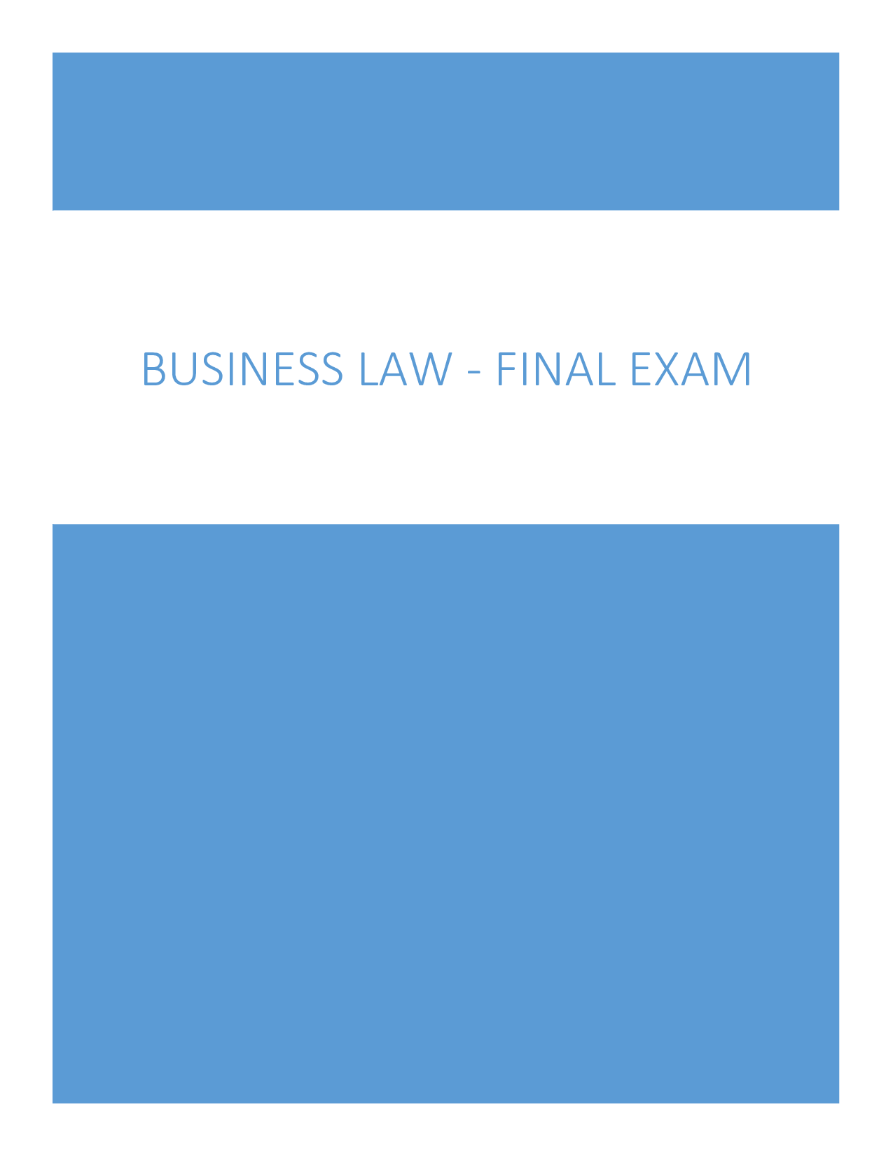 Business Law Final Exam 2023 Answered