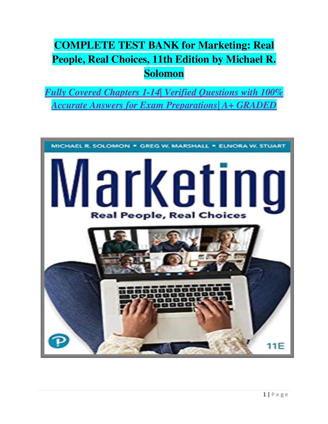 Marketing: Real People, Real Choices, 11th Edition Test Bank