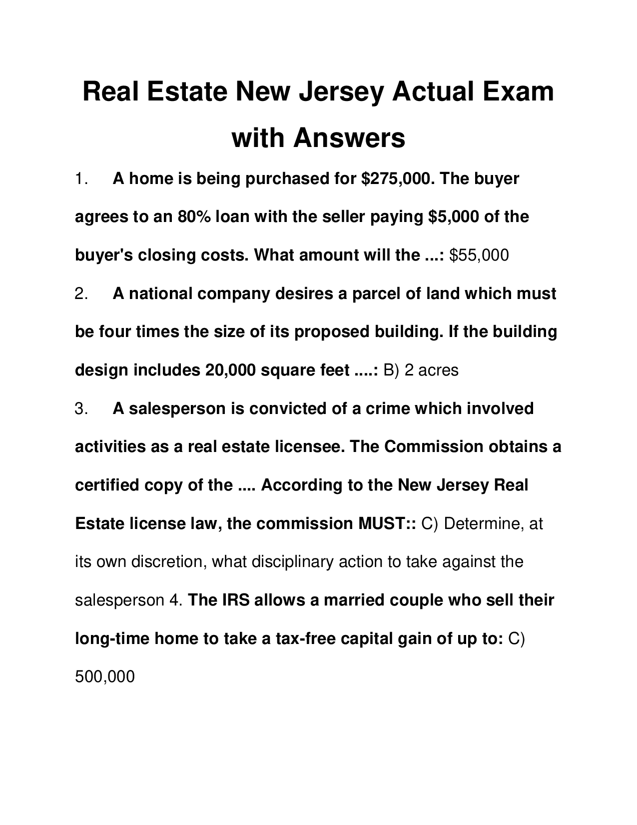 New Jersey Real Estate License Exam Practice Questions (2026)
