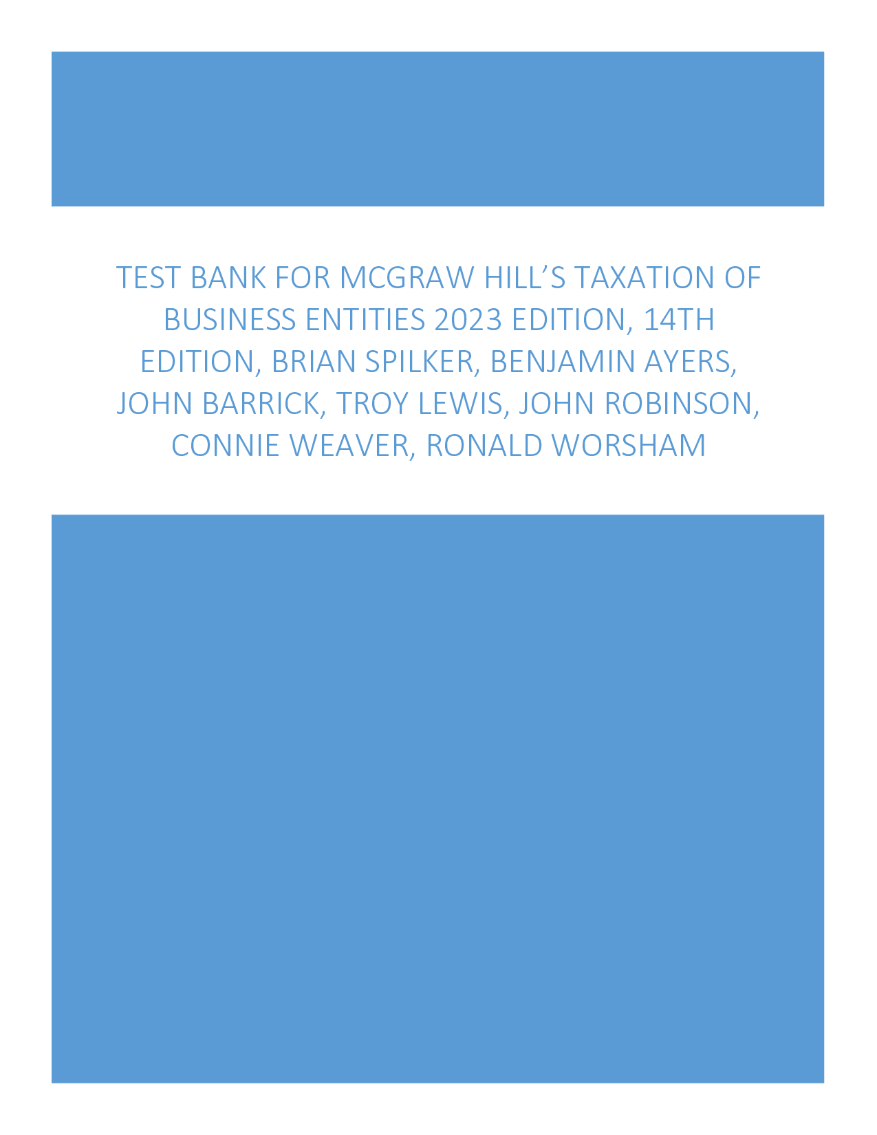 McGraw Hill’s Taxation of Business Entities, 14th Edition Test Bank