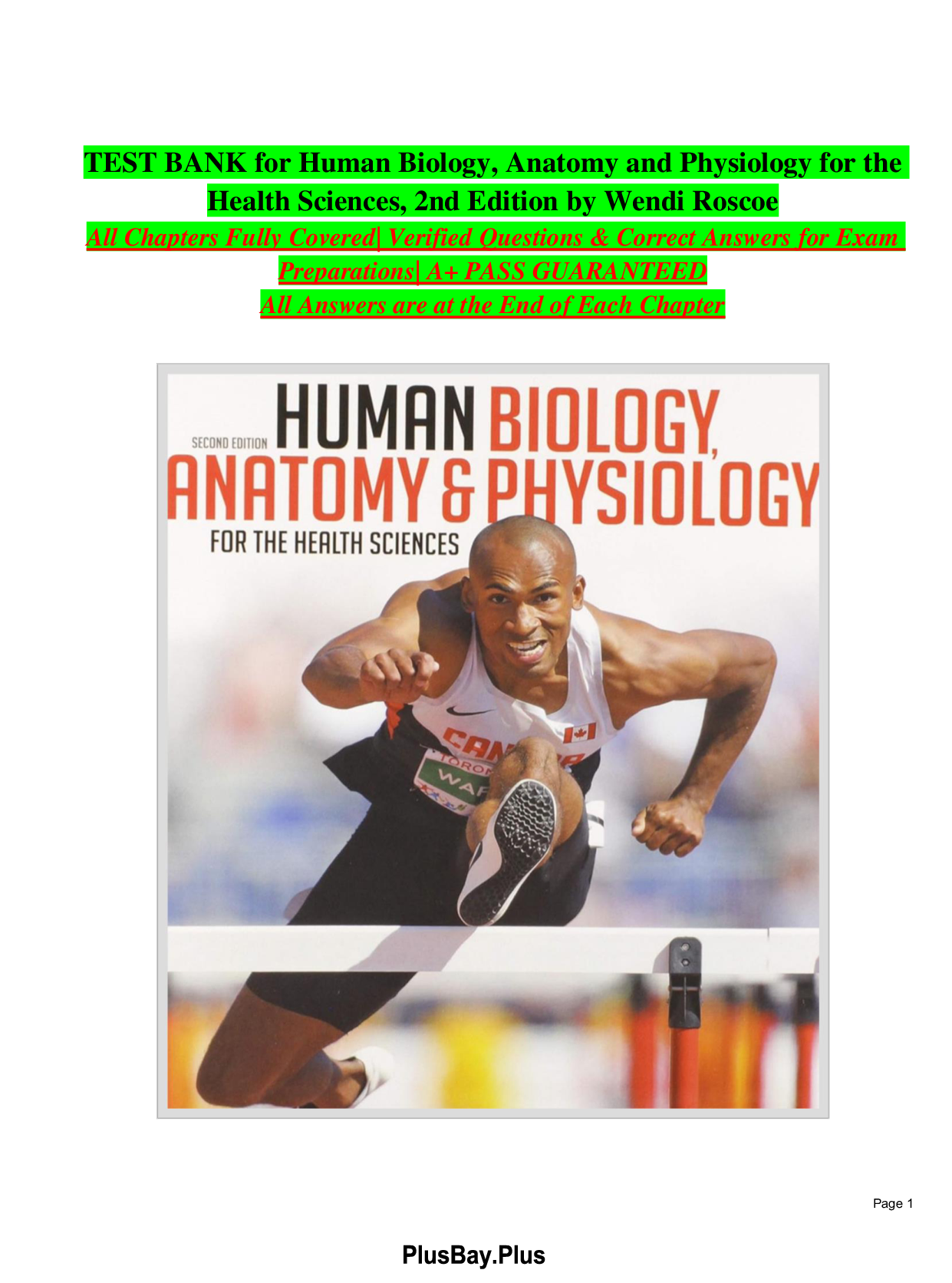Human Biology, Anatomy and Physiology for the Health Sciences, 2nd Edition Test Bank