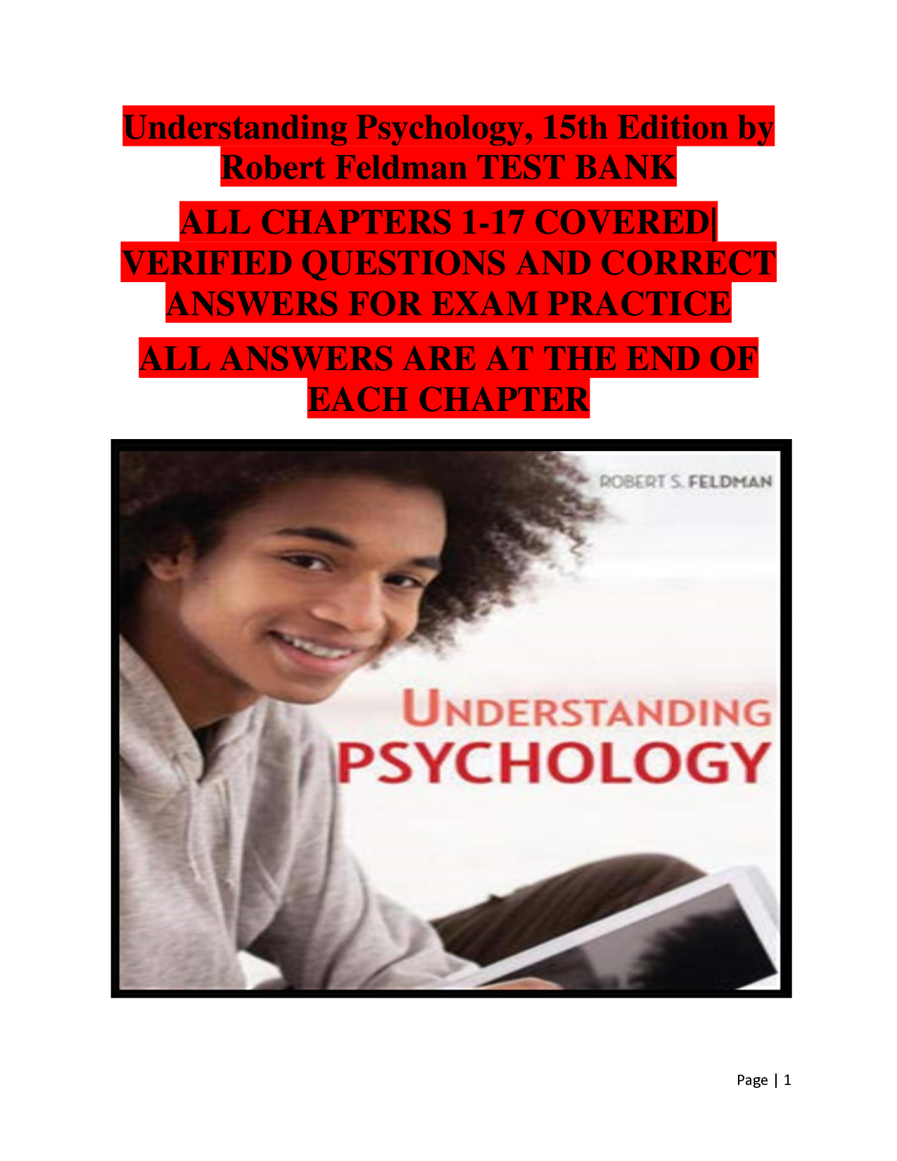 Understanding Psychology, 15th Edition by Robert Feldman Test Bank