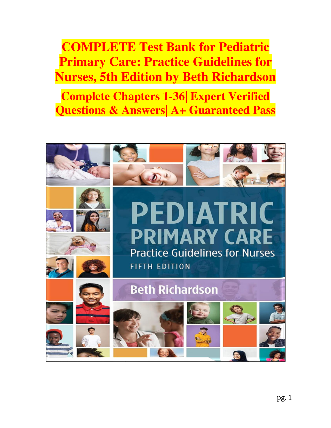 Pediatric Primary Care: Practice Guidelines for Nurses, 5th Edition Test Bank