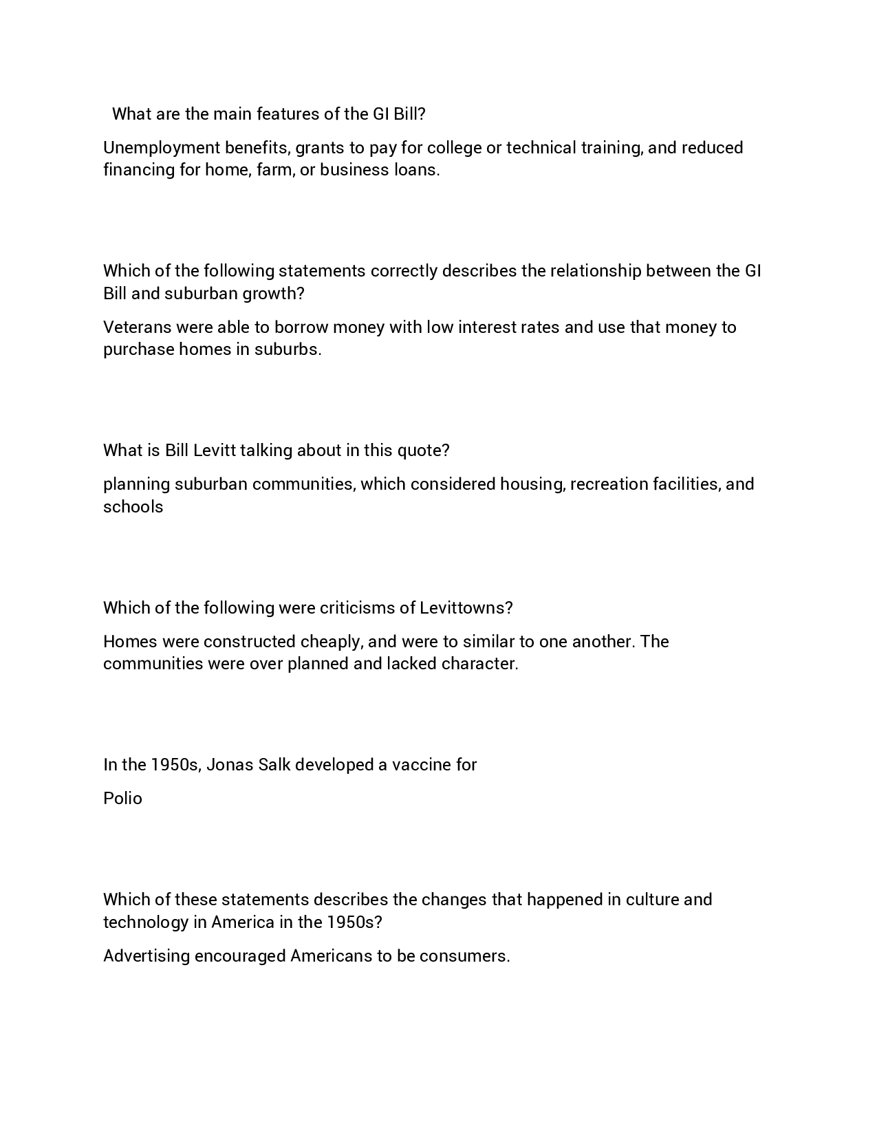 The Cold War and 1950s American History Study Guide