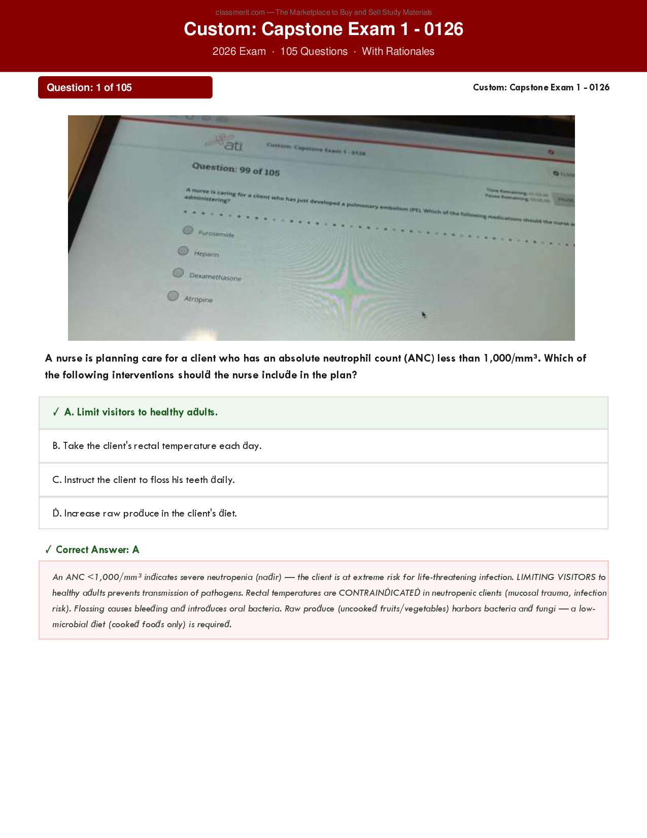 Custom Capstone Exam 1 (2026-2027) Practice Questions