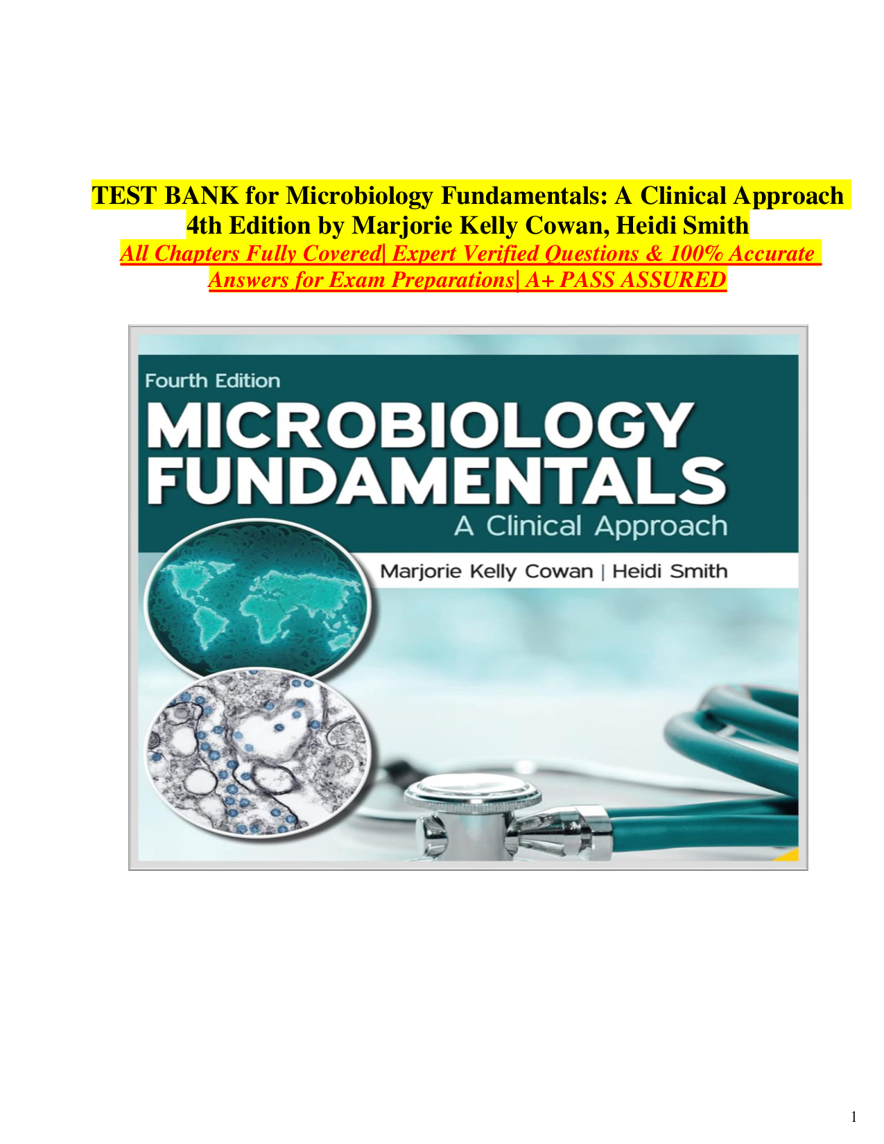Microbiology Fundamentals: A Clinical Approach, 4th Edition Test Bank