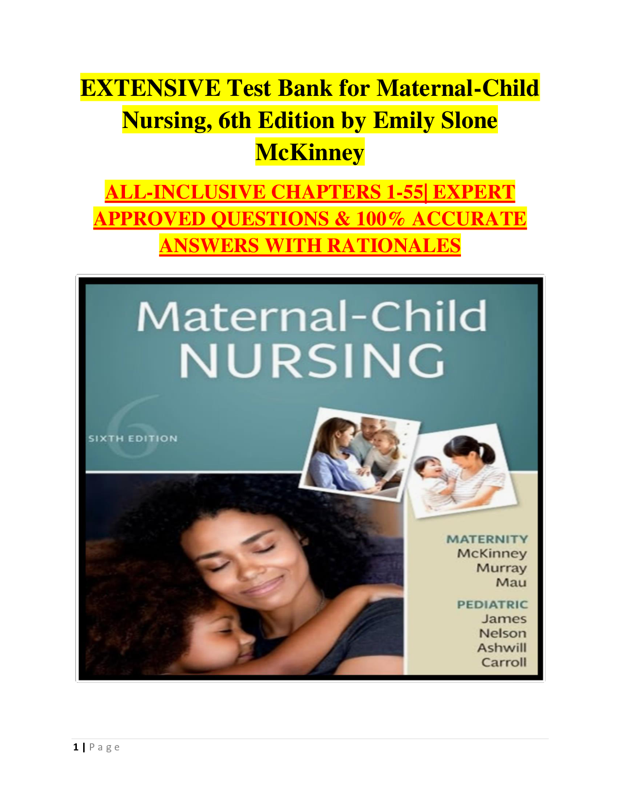 Maternal-Child Nursing, 6th Edition Test Bank
