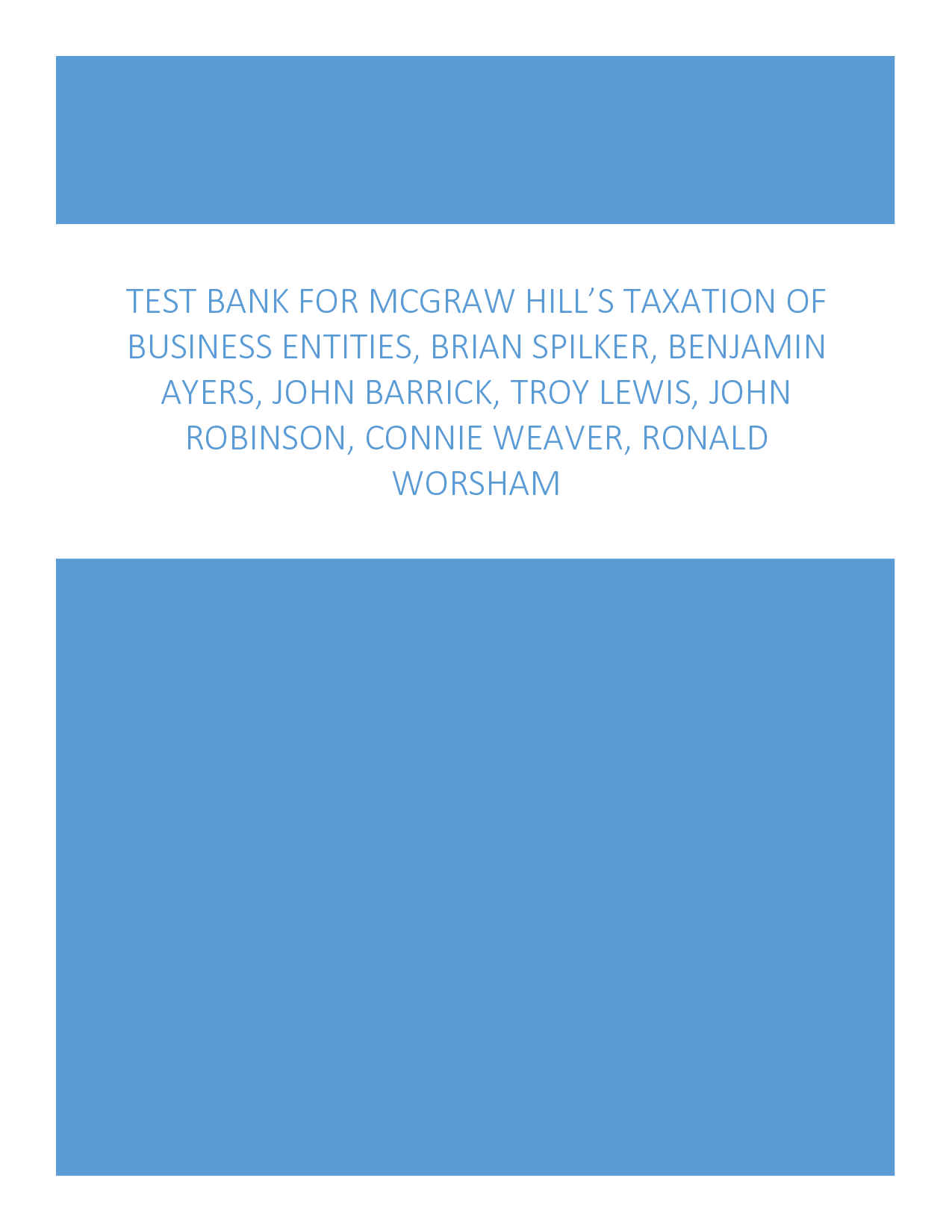 McGraw Hill’s Taxation of Business Entities Test Bank