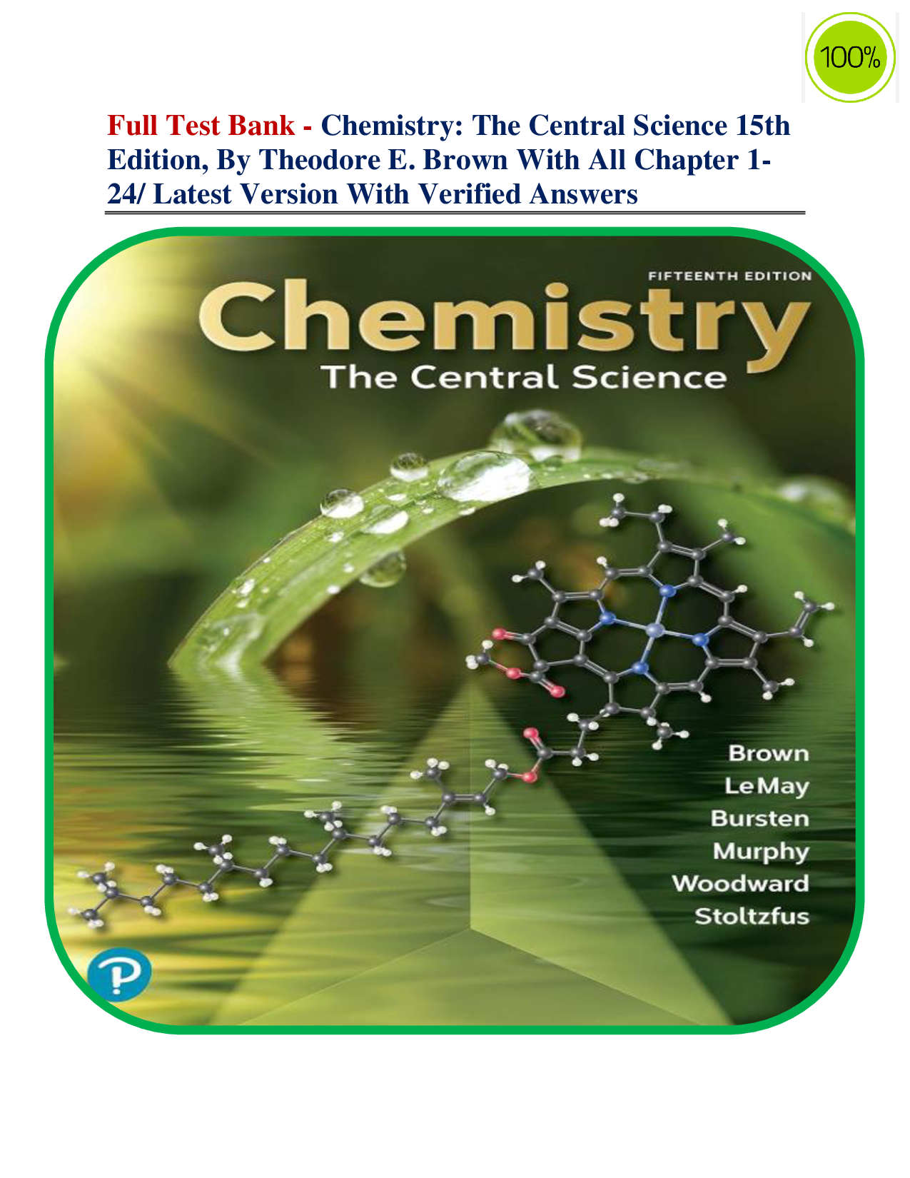 Chemistry: The Central Science, 15th Edition Test Bank