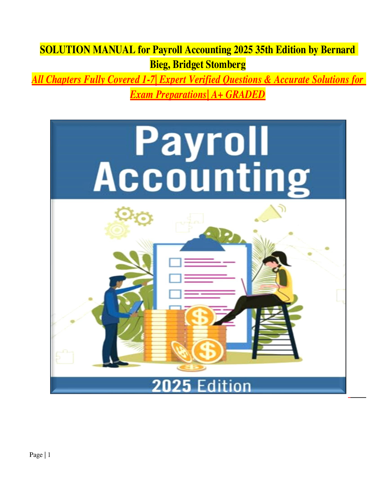 Payroll Accounting 2025, 35th Edition Solution Manual