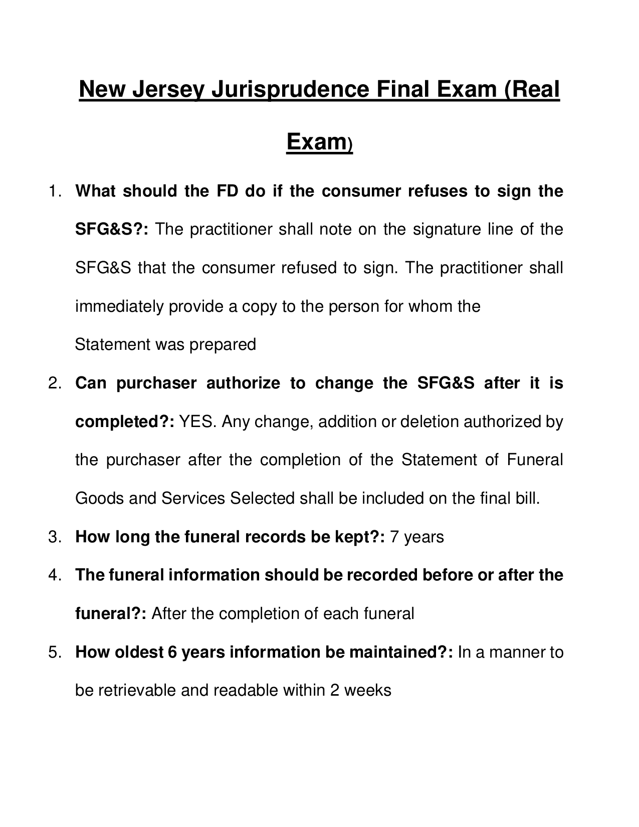 New Jersey Jurisprudence Final Exam Practice Questions