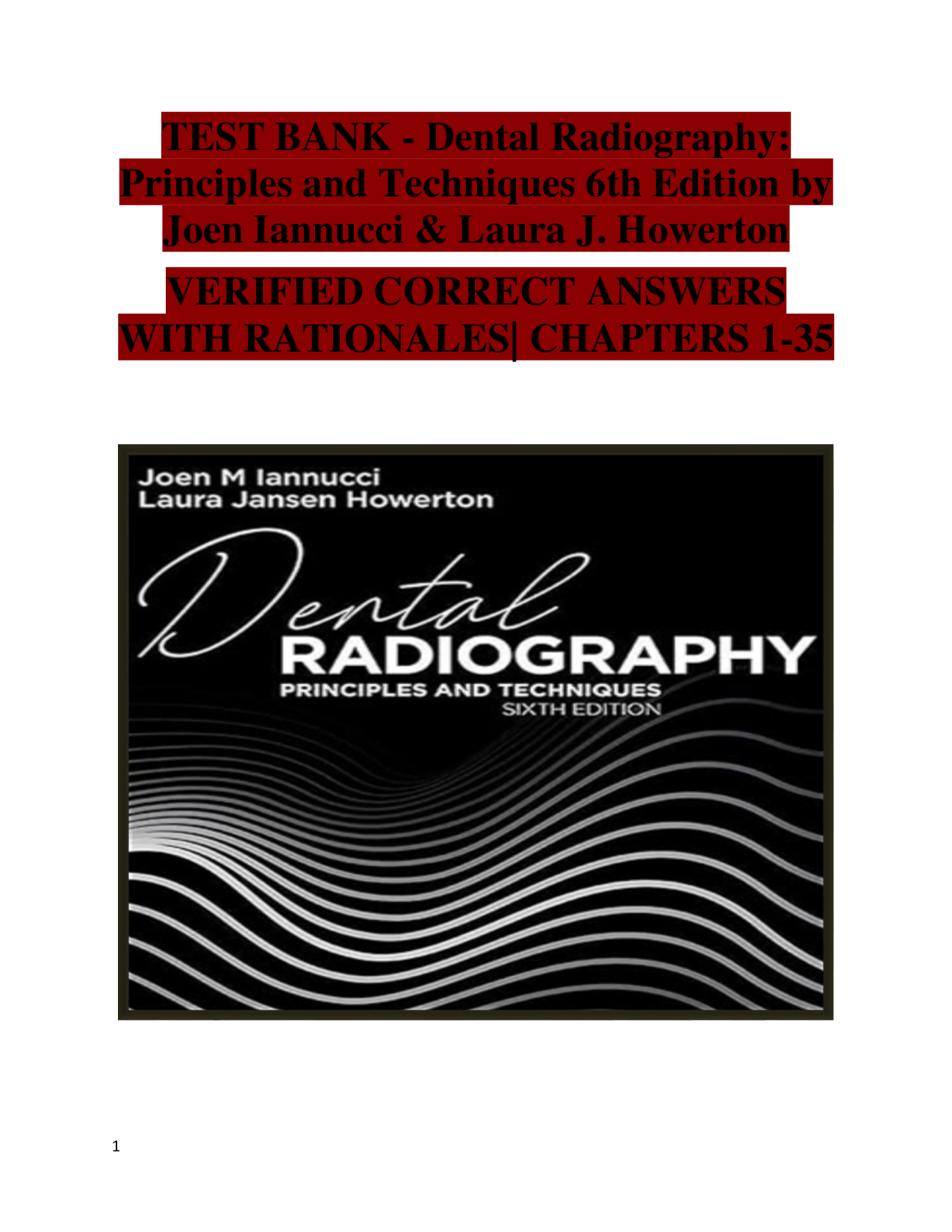 Dental Radiography: Principles and Techniques, 6th Edition Test Bank