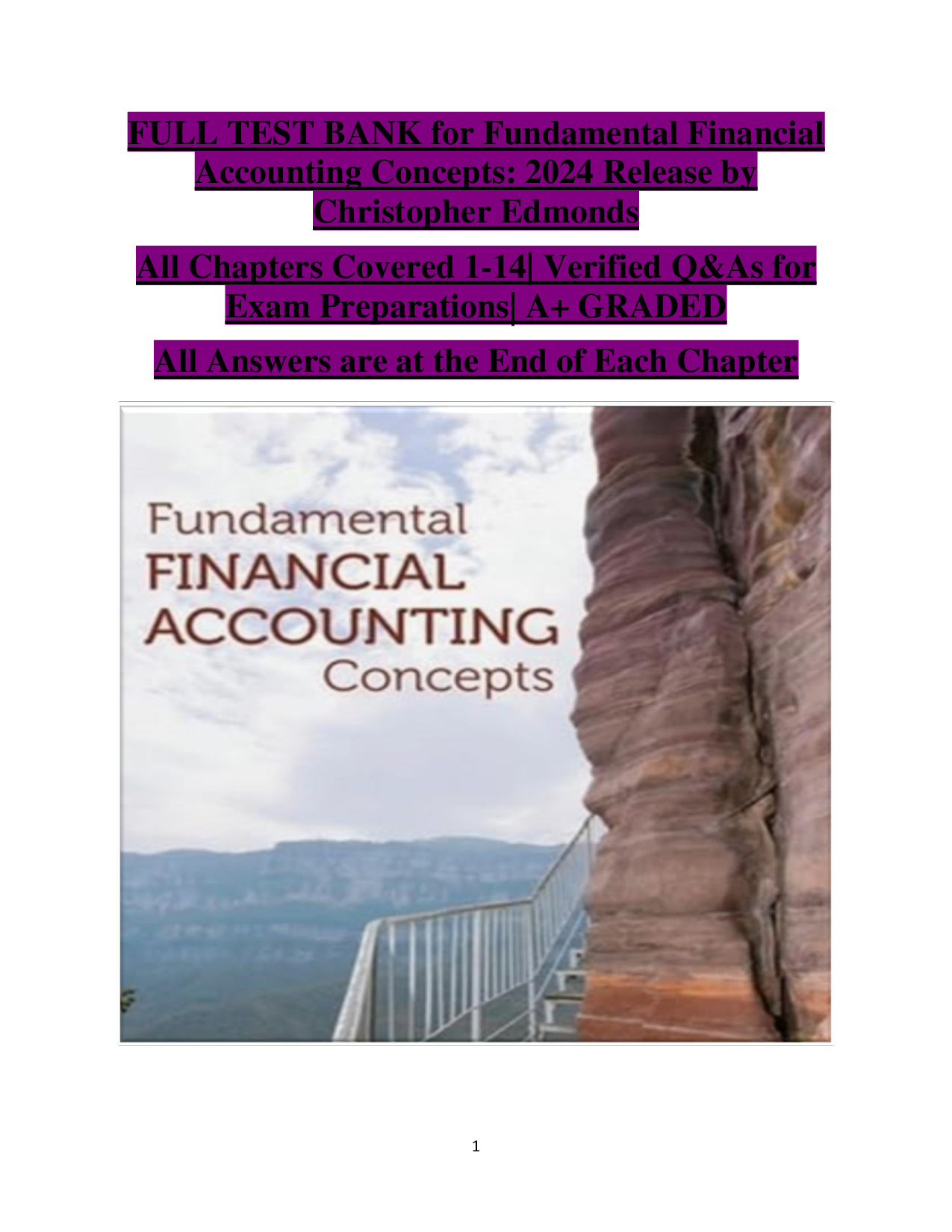 Fundamental Financial Accounting Concepts 2024 Test Bank by Edmonds