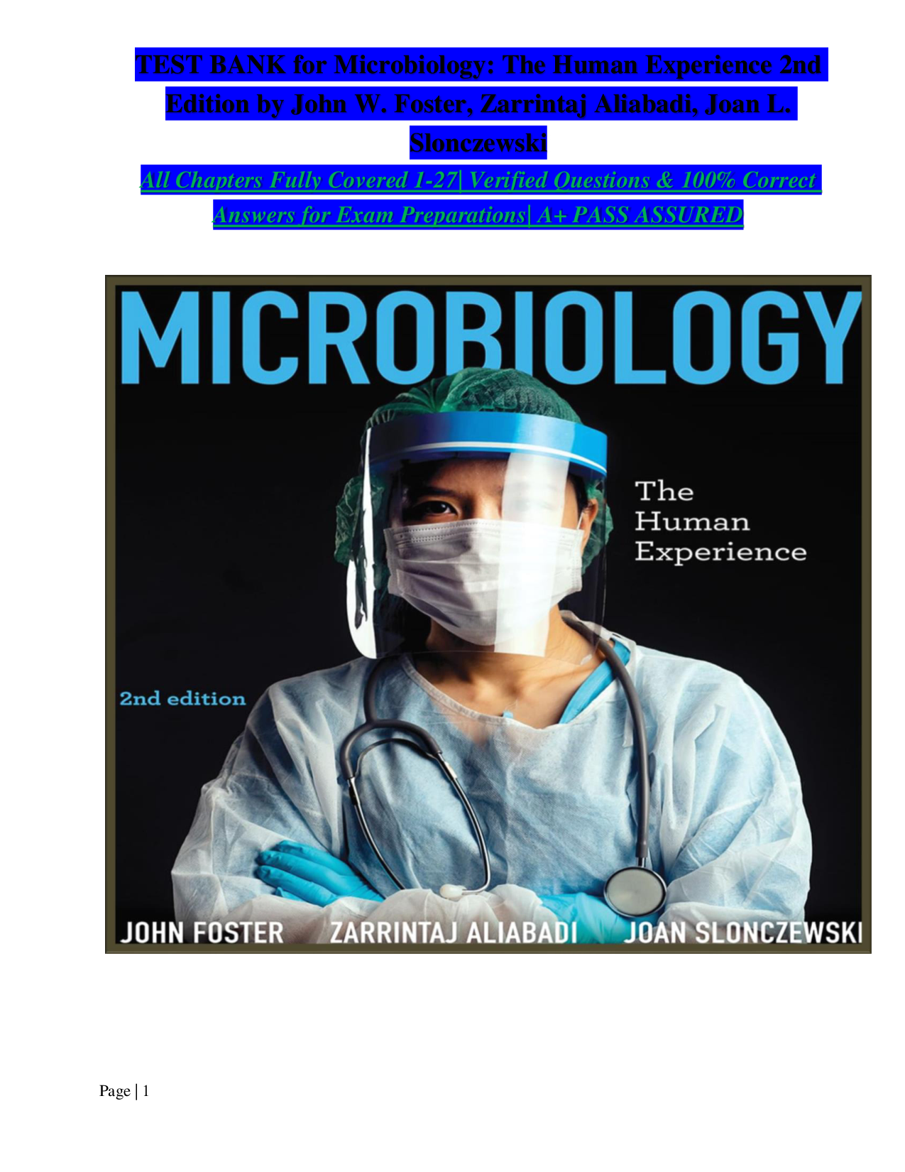 Microbiology: The Human Experience, 2nd Edition Test Bank