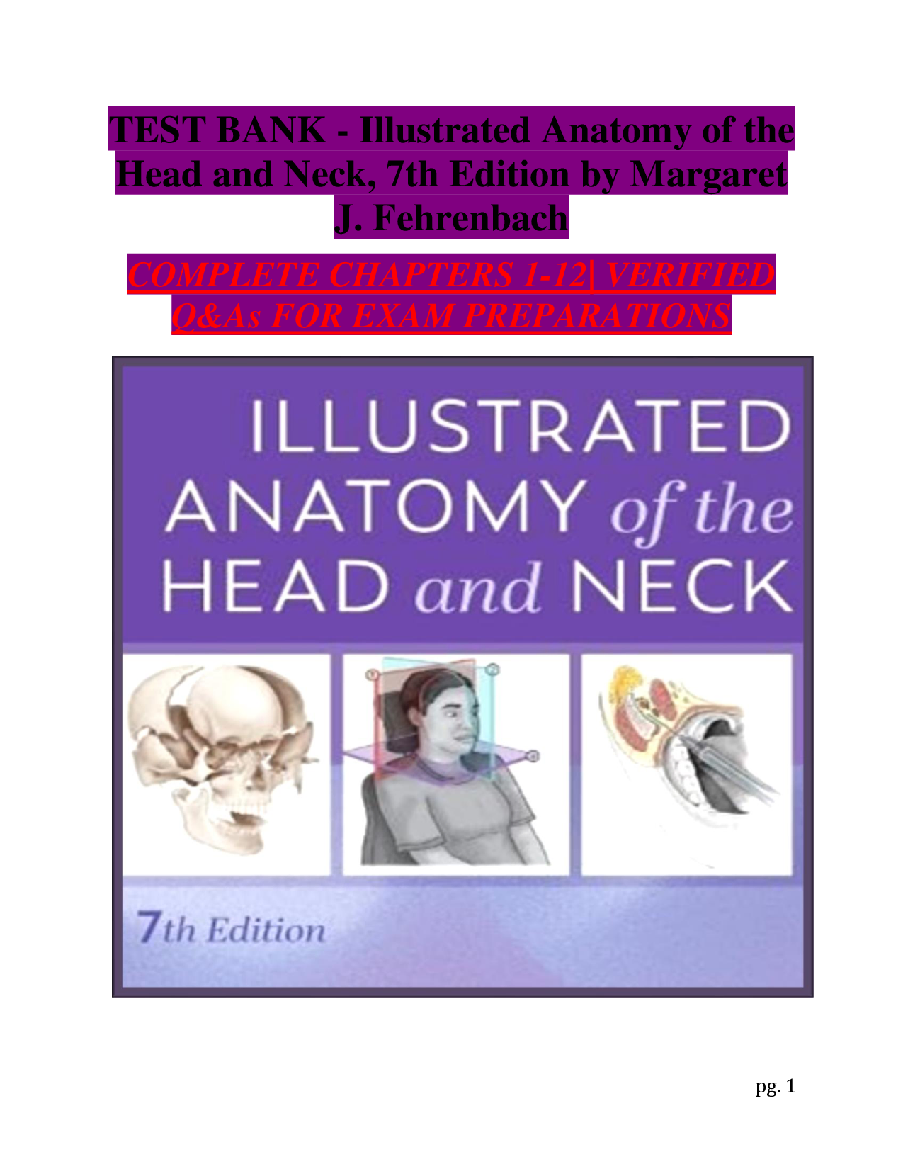 Illustrated Anatomy of the Head and Neck, 7th Edition Test Bank