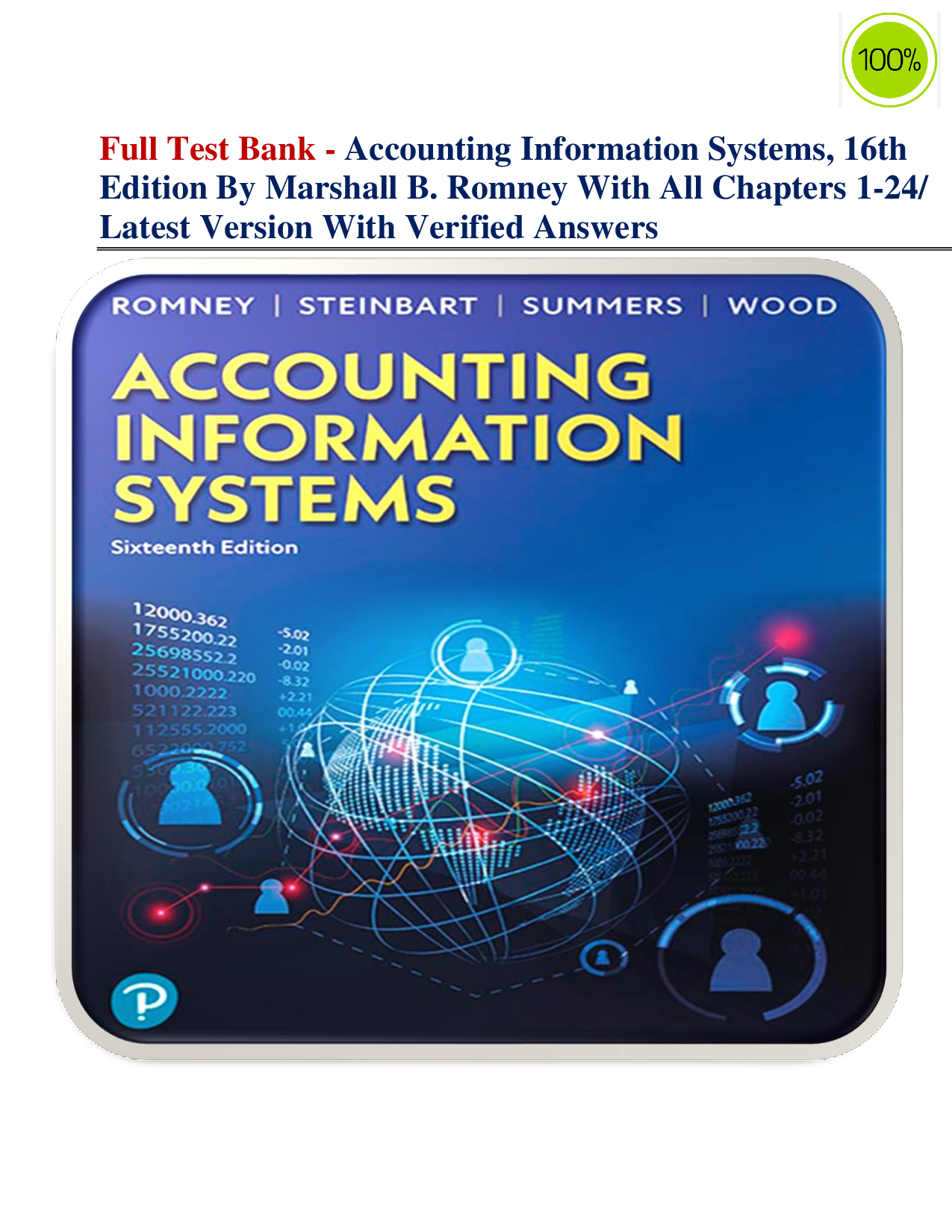 Accounting Information Systems, 16th Edition Test Bank