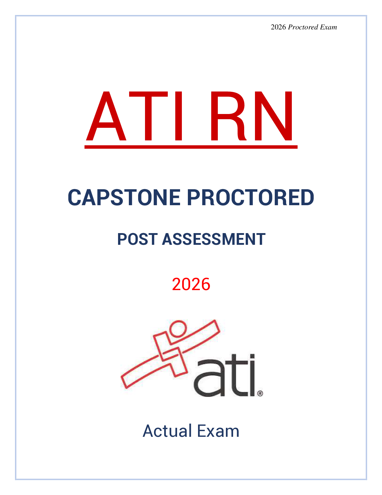 ATI RN Capstone Proctored Post-Assessment 2026