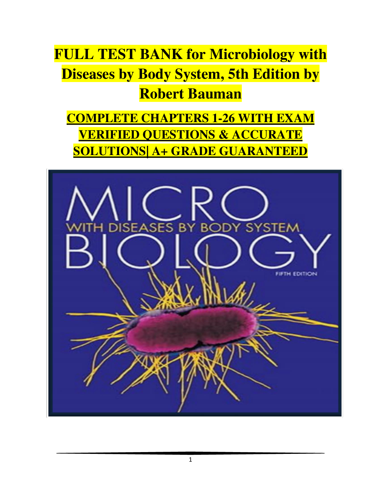 Microbiology with Diseases by Body System, 5th Edition Test Bank