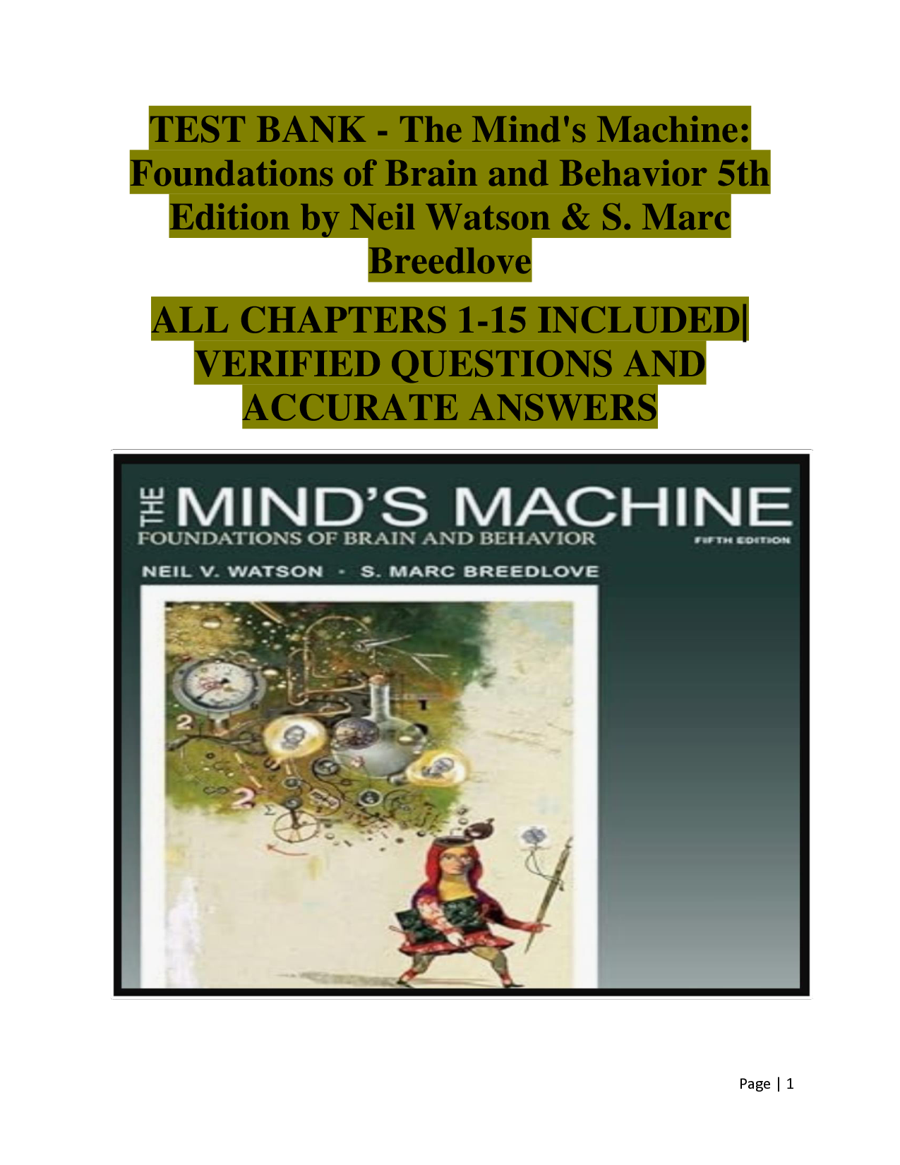 The Mind's Machine: Foundations of Brain and Behavior, 5th Edition Test Bank