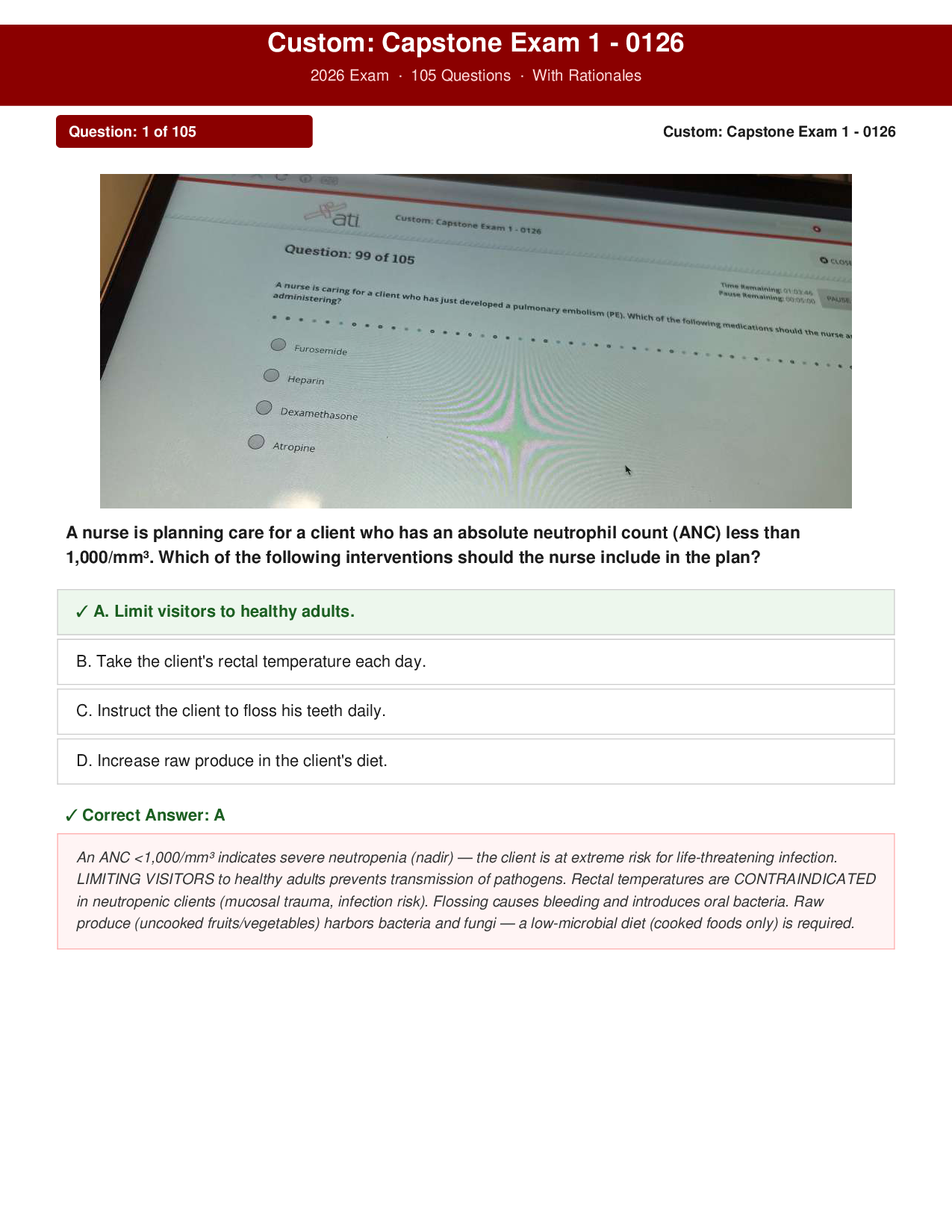 Custom Capstone Exam 1, 2026 Edition Practice Questions