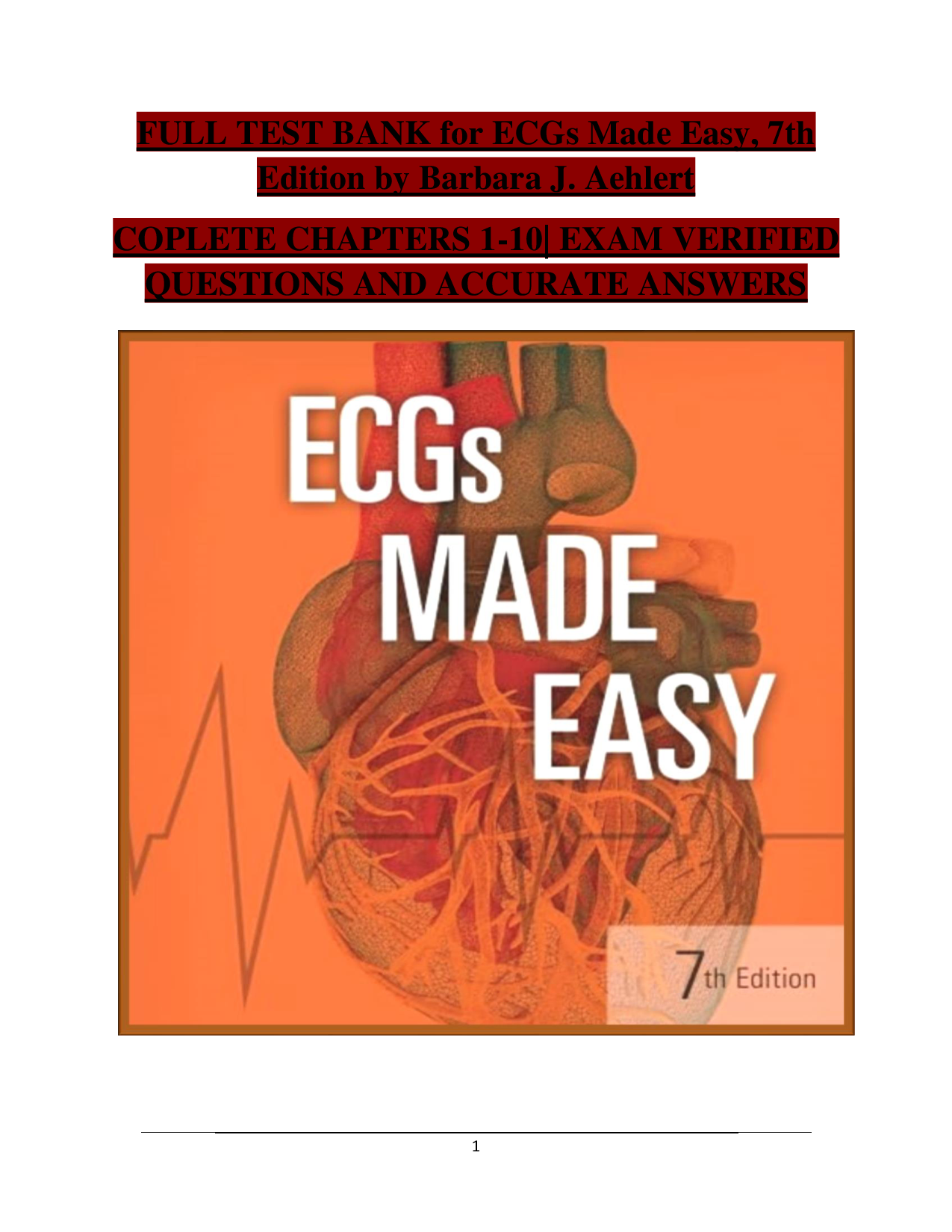ECGs Made Easy, 7th Edition Test Bank