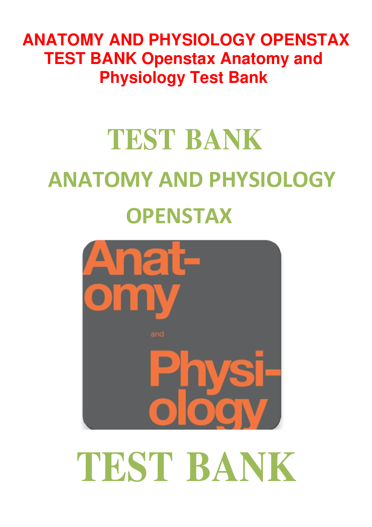 OpenStax Anatomy and Physiology, 2nd Edition Test Bank
