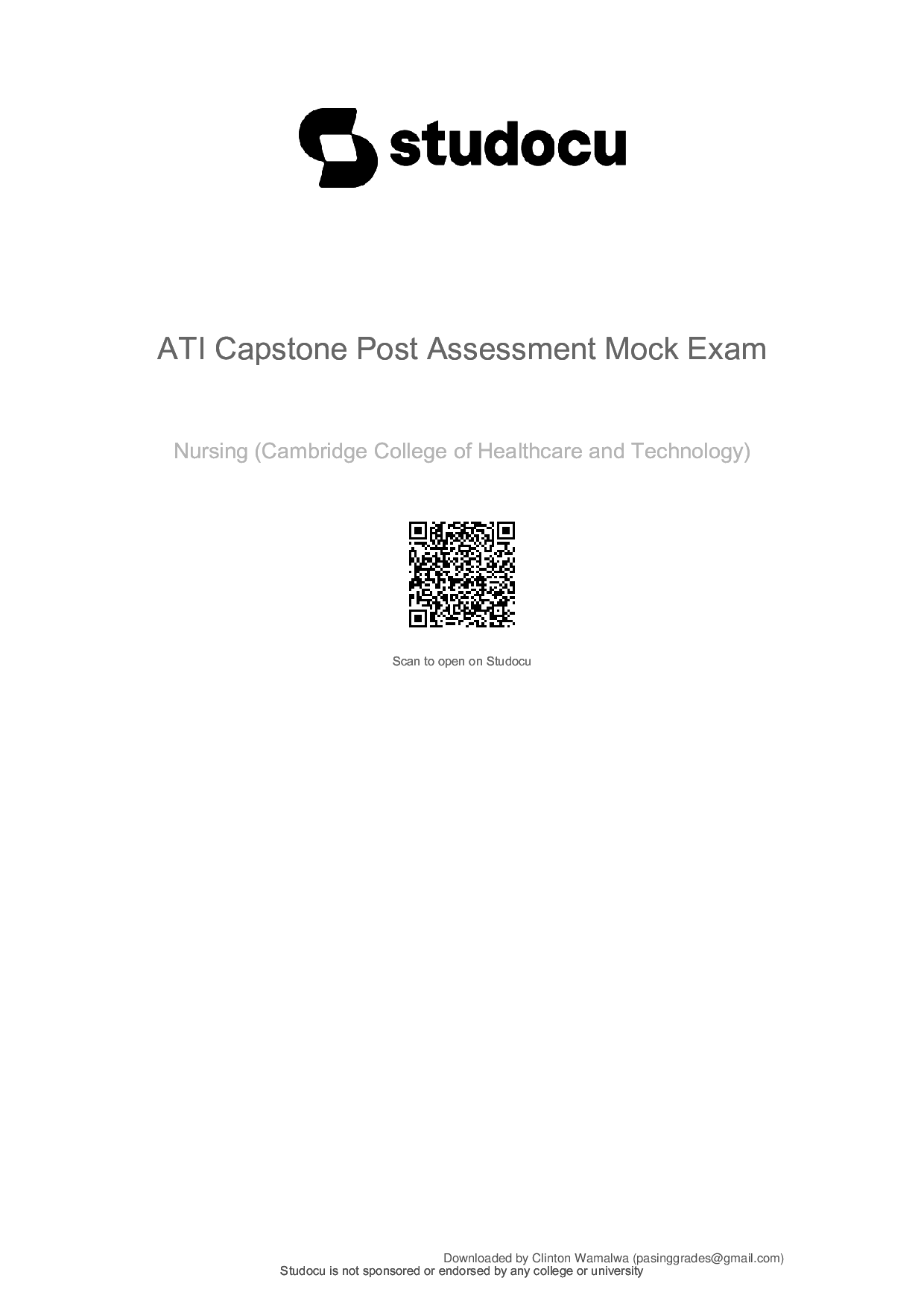 ATI Capstone Post Assessment Mock Exam