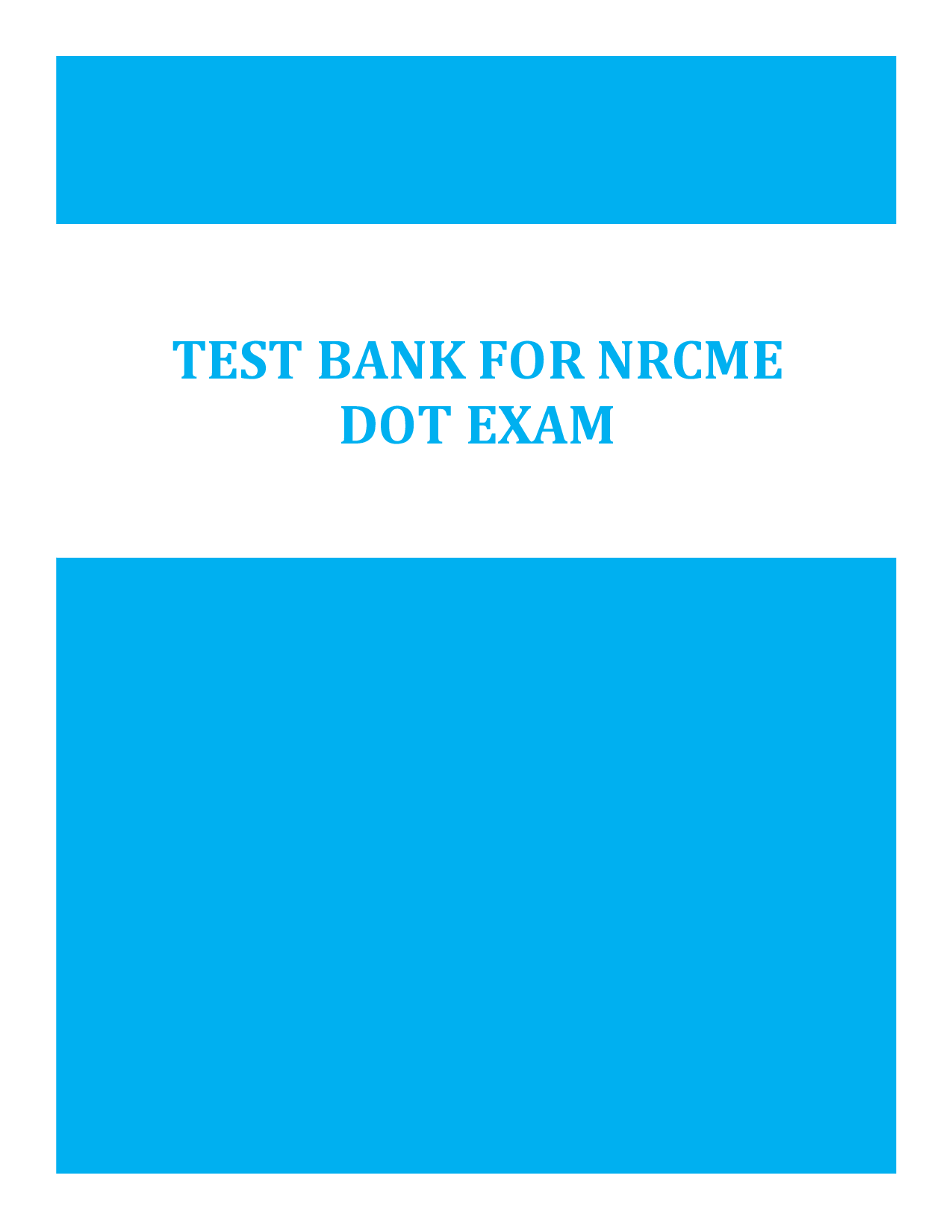 NRCME DOT Exam 2025-2026 Test Bank