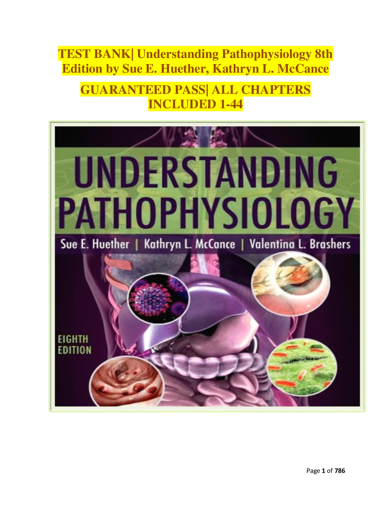 Understanding Pathophysiology, 8th Edition Test Bank by Huether & McCance