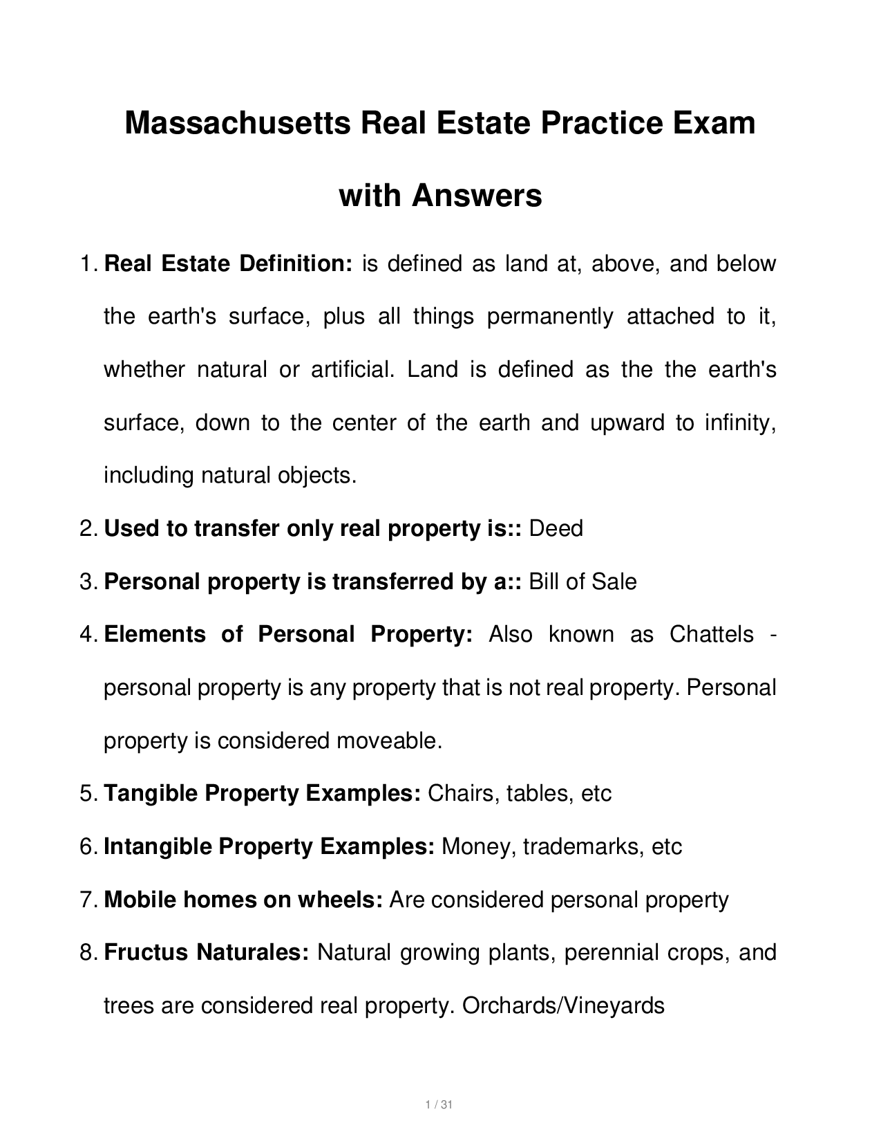 Massachusetts Real Estate Practice Exam, 2023 Edition