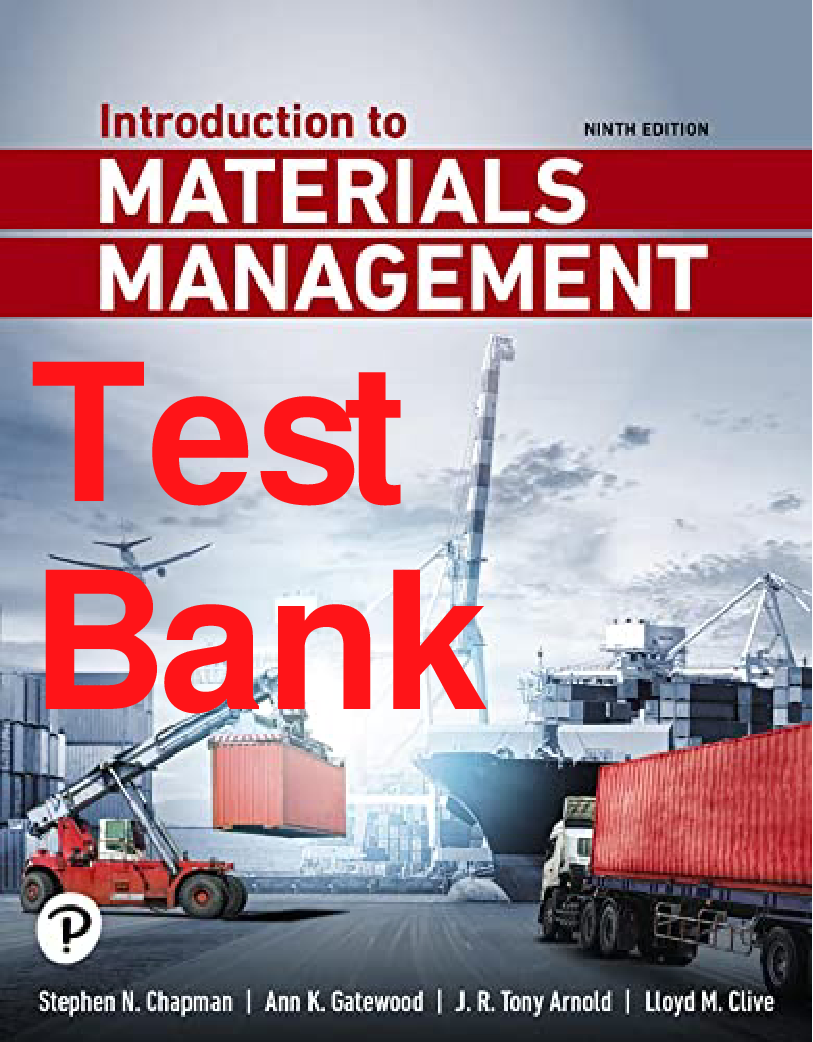 Introduction to Materials Management, 9th Edition Test Bank