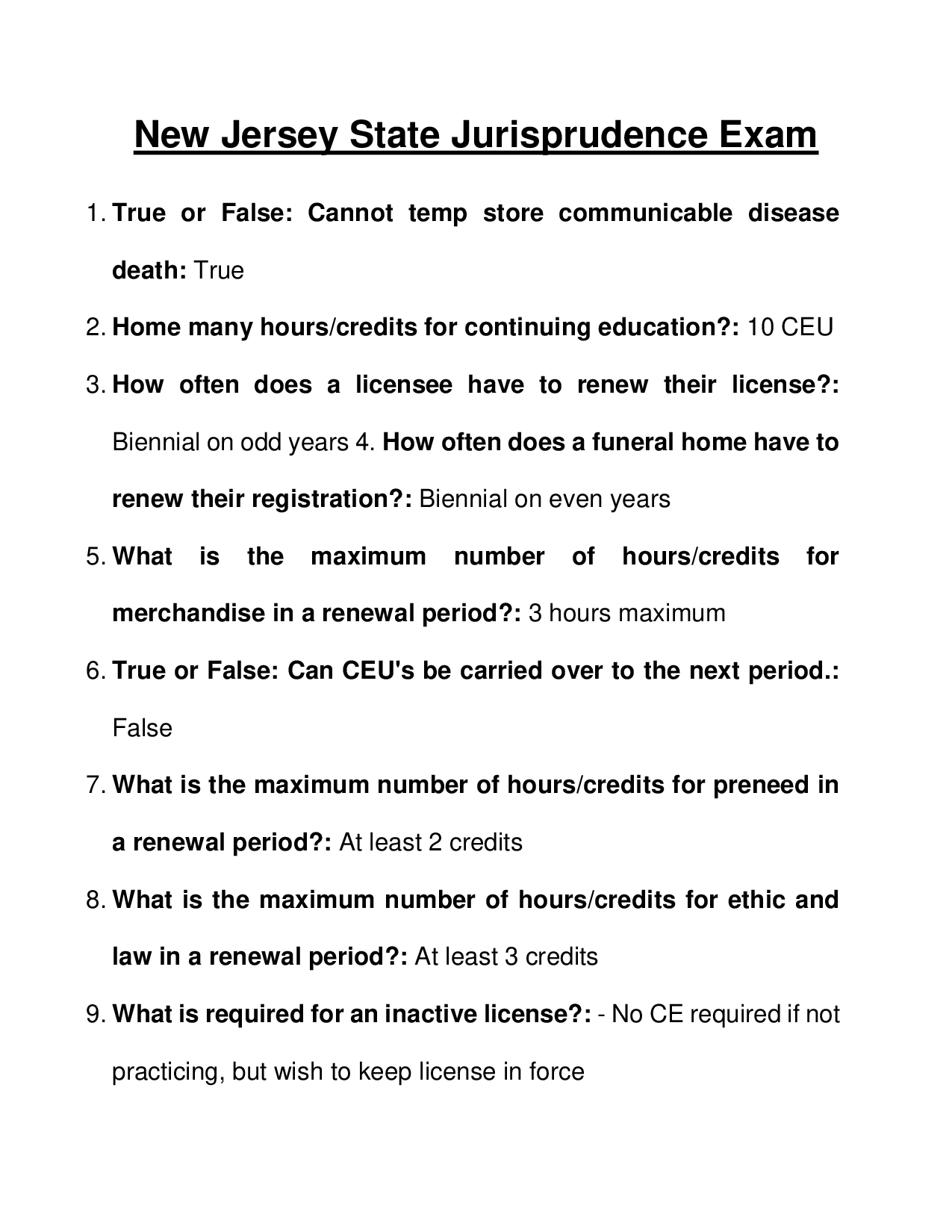 New Jersey State Jurisprudence Exam 2026 Study Guide