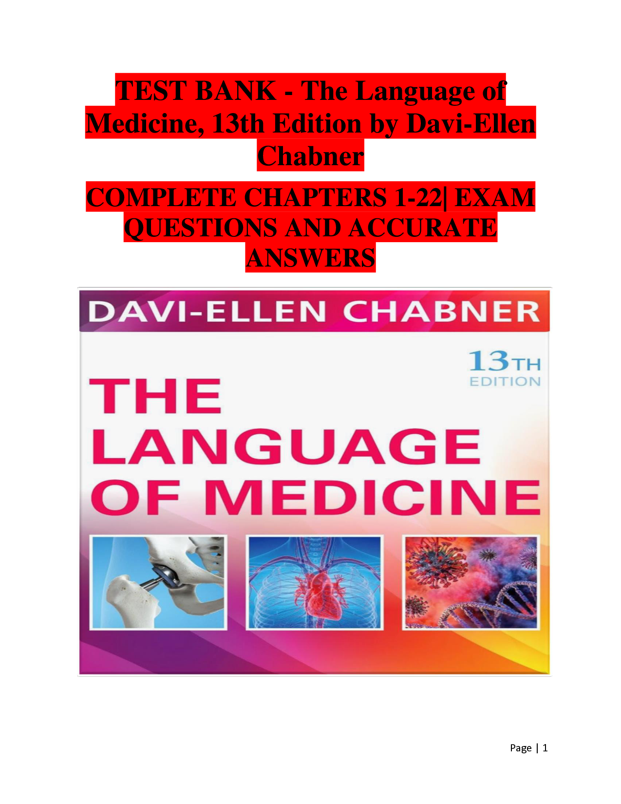The Language of Medicine, 13th Edition Test Bank