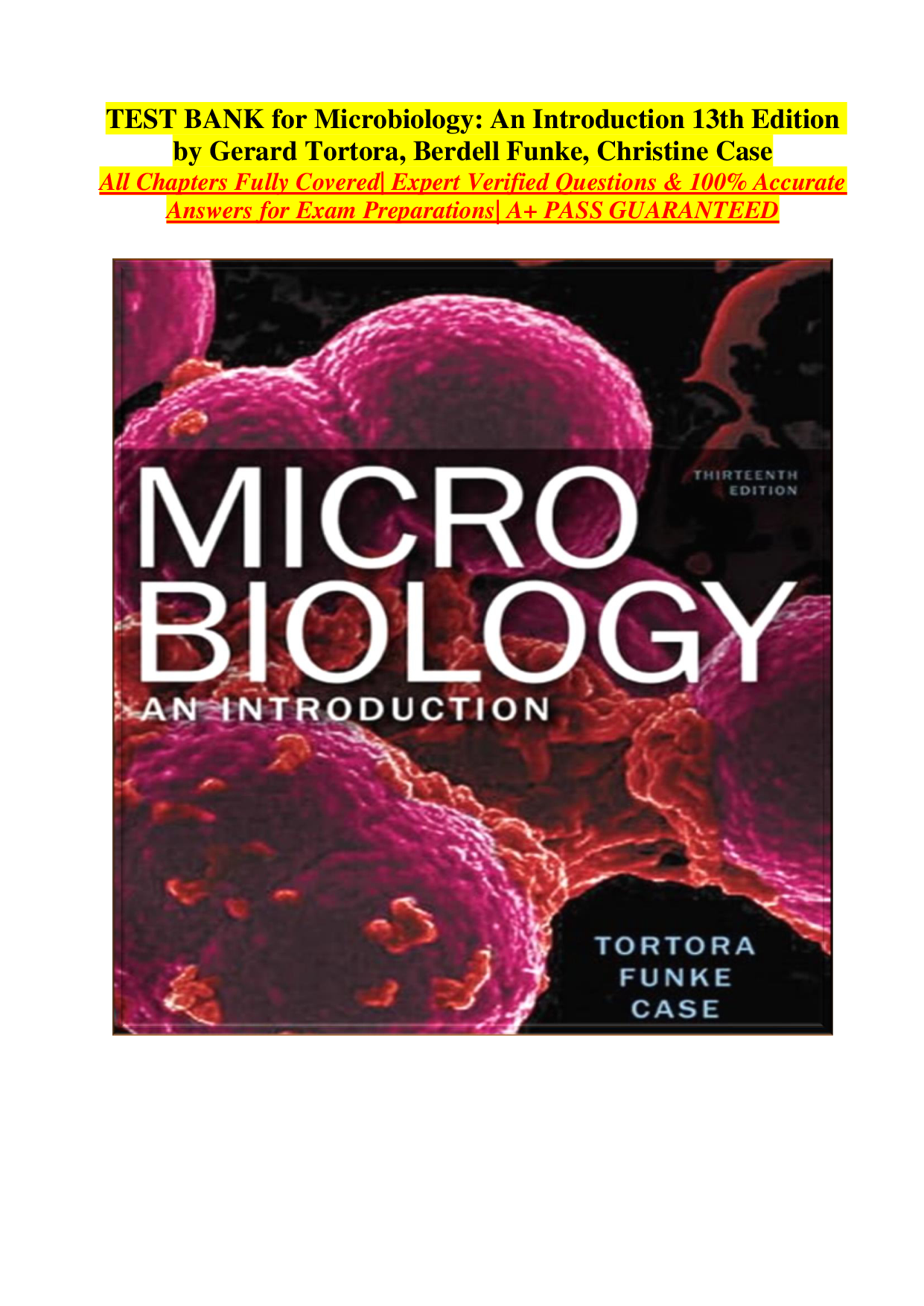 Microbiology: An Introduction, 13th Edition Test Bank