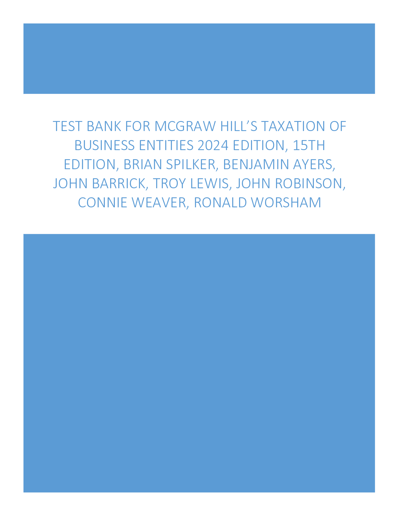 McGraw Hill’s Taxation of Business Entities 2024, 15th Edition Test Bank