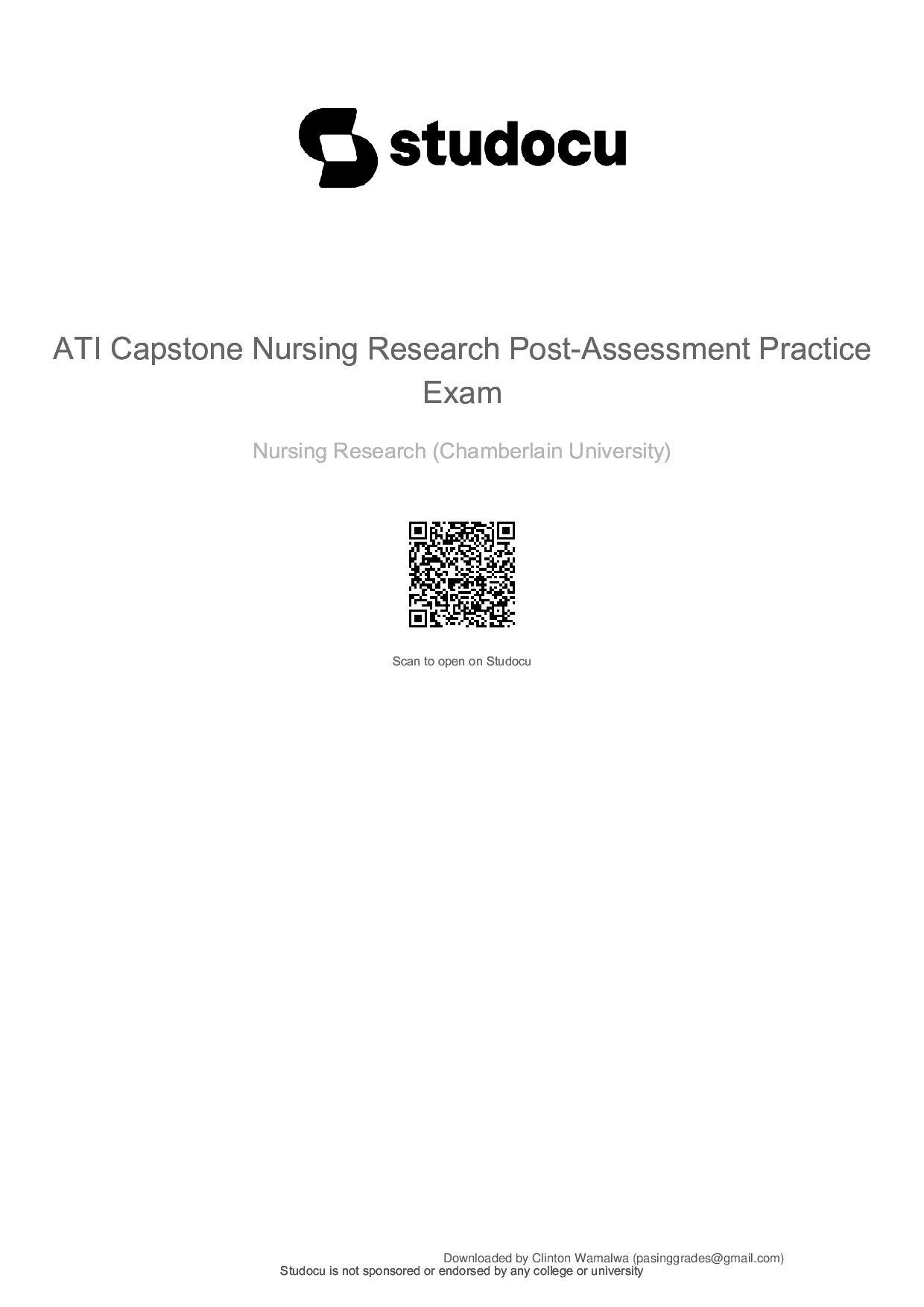 ATI Capstone Nursing Research Post-Assessment Practice Exam