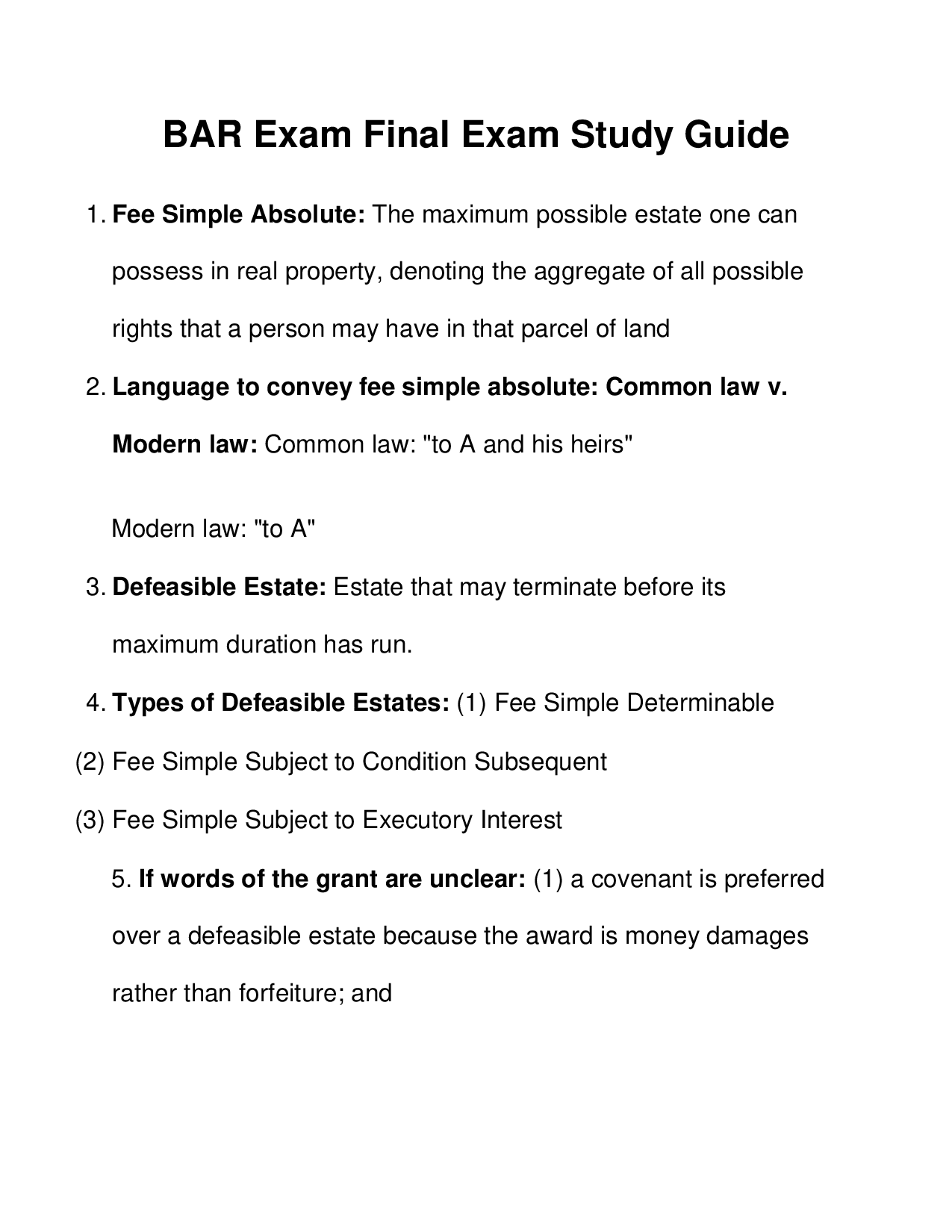 BAR Exam Property Law Study Guide 2026
